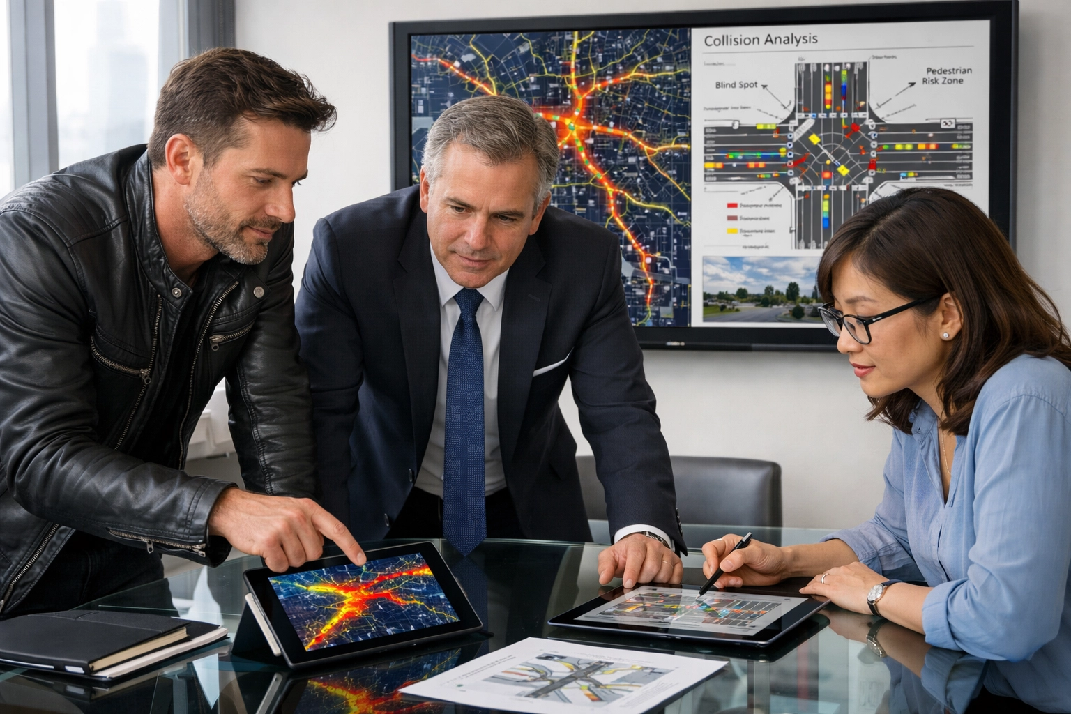 Ride Fear Free and DOT stakeholders analyzing data for motorcycle safety collaboration initiatives.