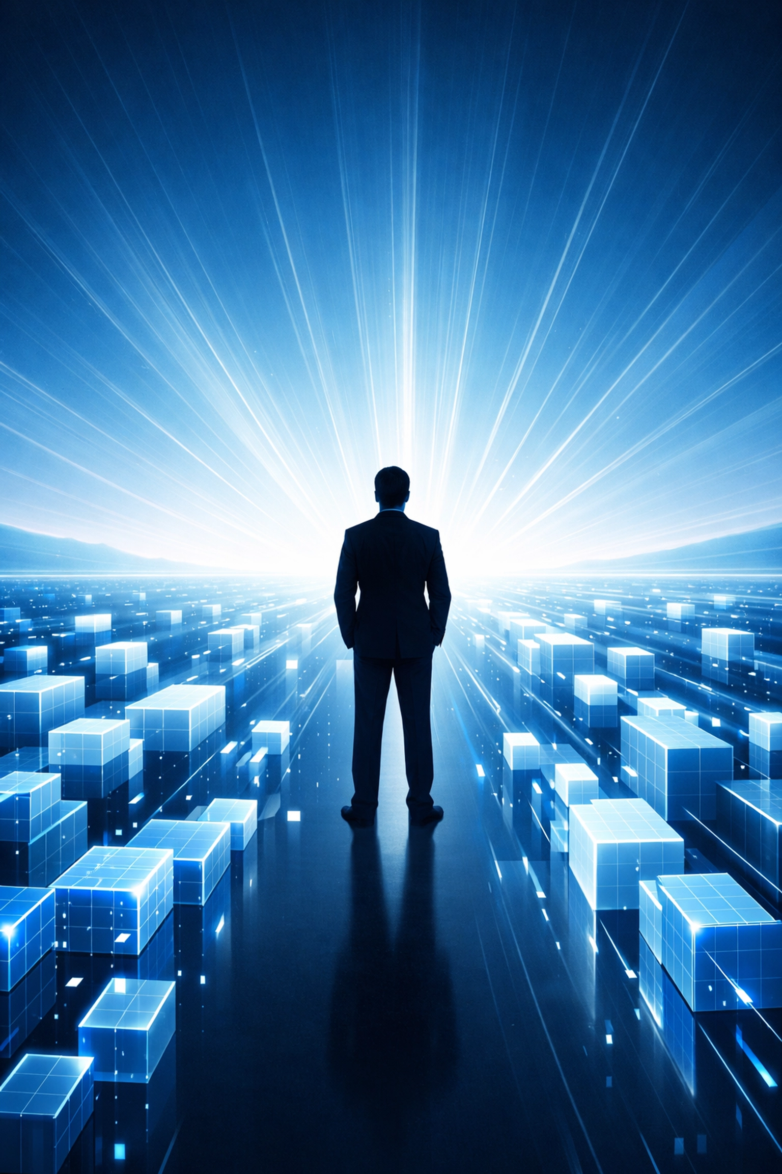 Human professional leveraging AI data processing to focus on high-value business strategy and relationships.