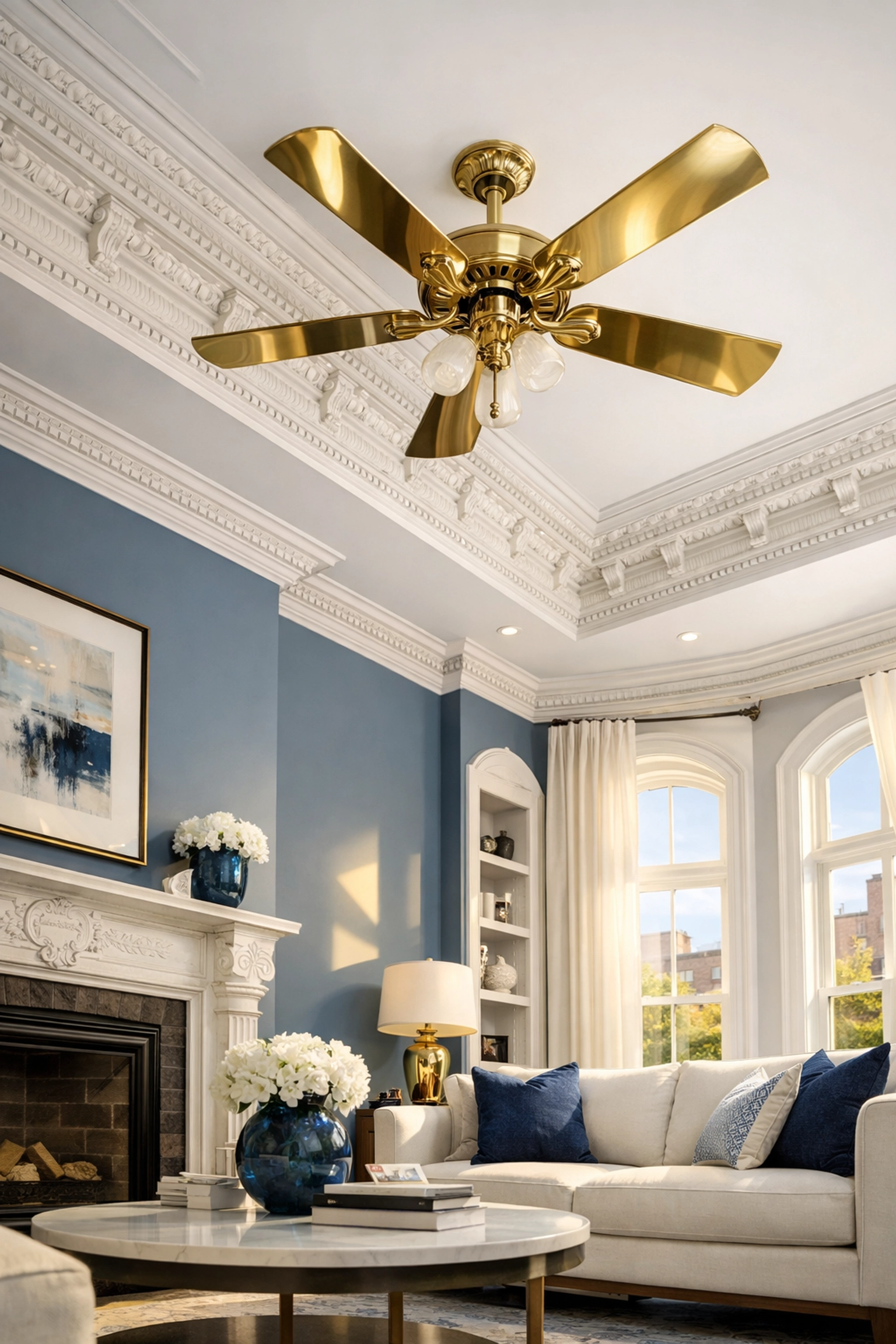 Dust-free luxury living room showing the top-to-bottom results of professional Spring Cleaning MA.