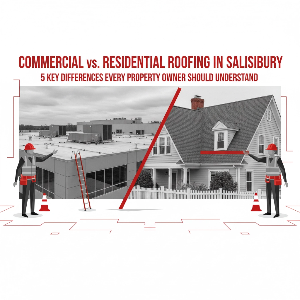 Commercial vs. Residential Roofing in Salisbury: 5 Key Differences Every Property Owner Should Understand