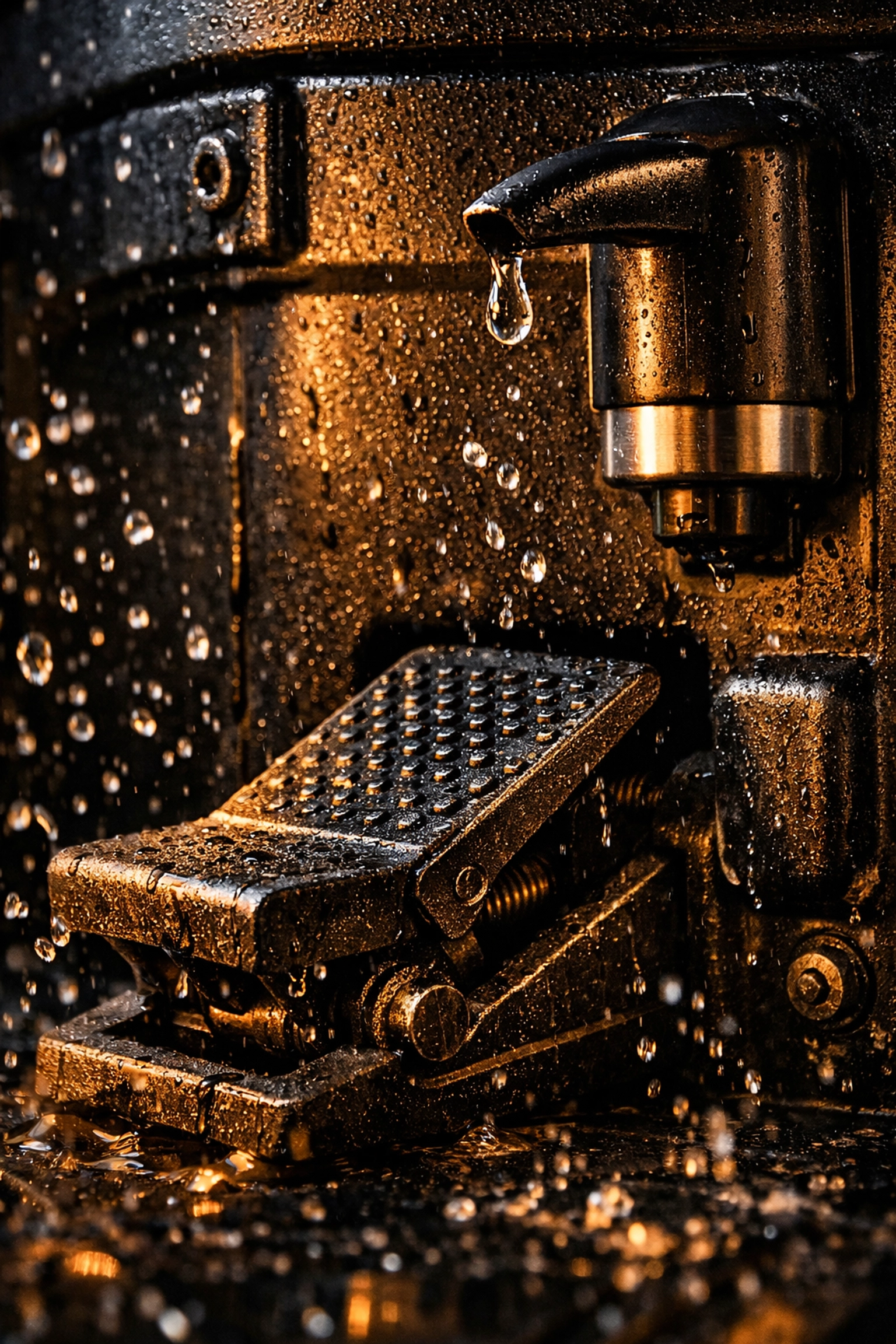 Industrial handwashing station rental in Fort Wayne with a foot-operated pump for hygienic use.