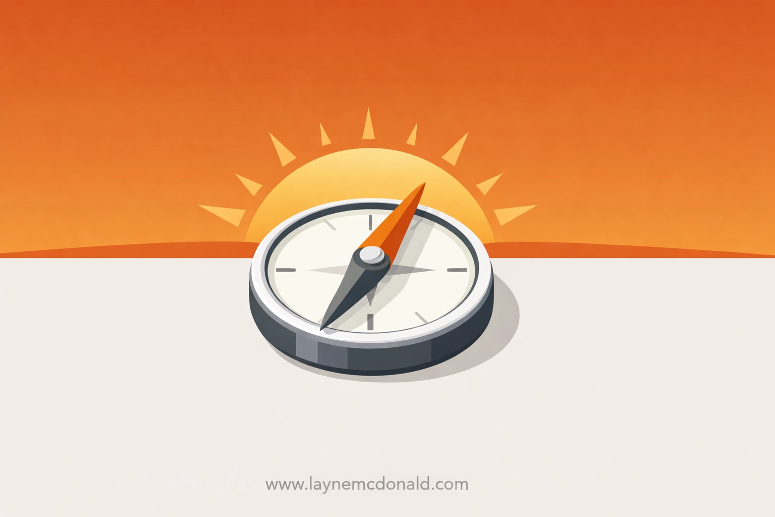 A compass pointing toward the sun, depicting a plan for change and spiritual growth in leadership.