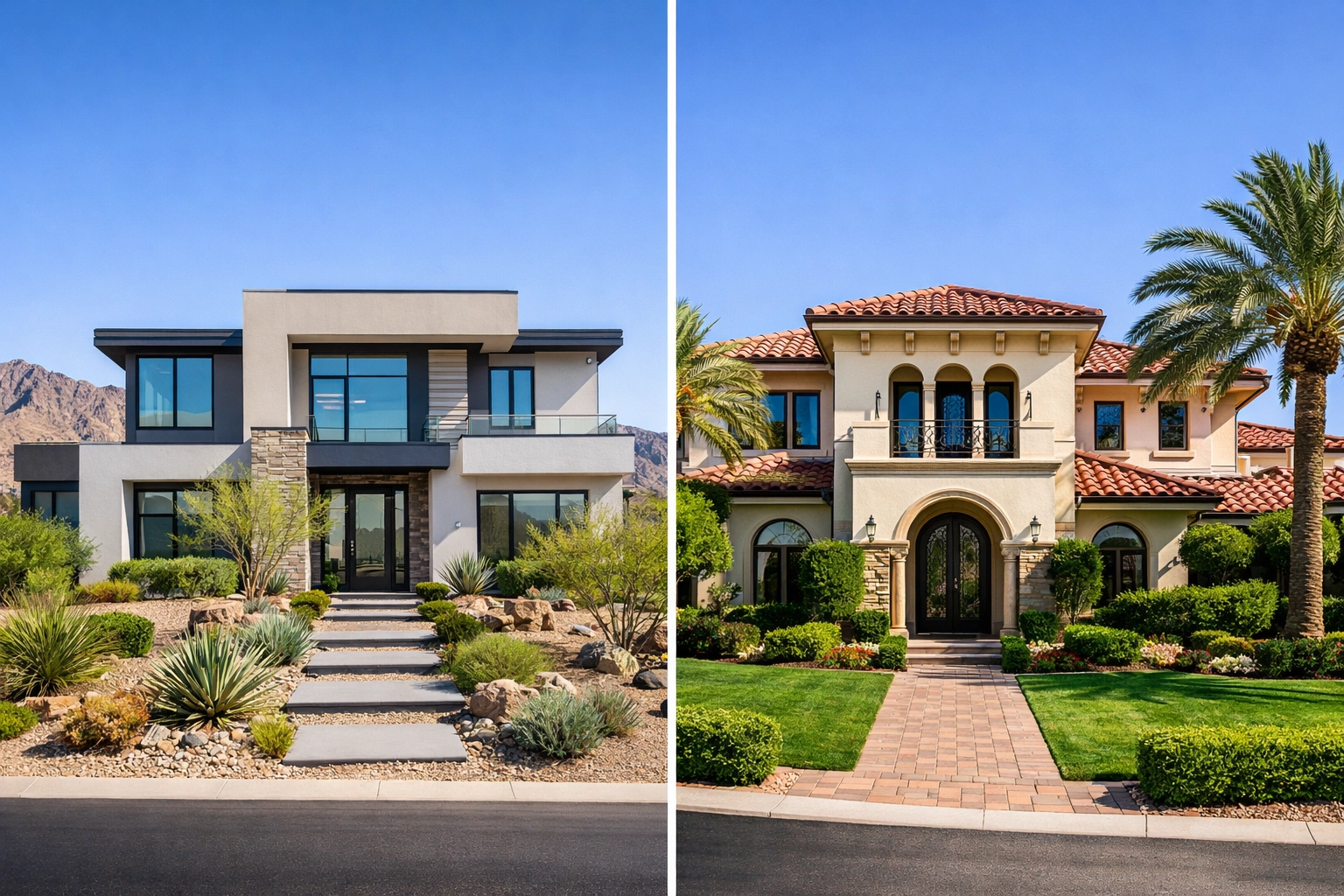 Summerlin West and Henderson luxury homes side by side comparison Las Vegas real estate