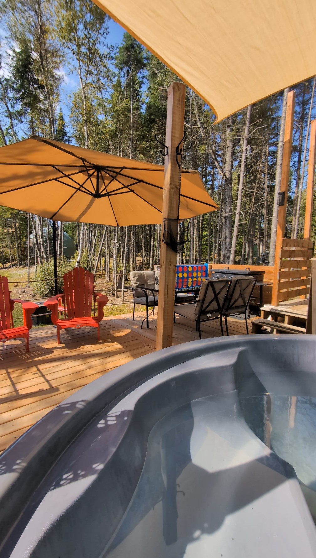 Private hot tub deck