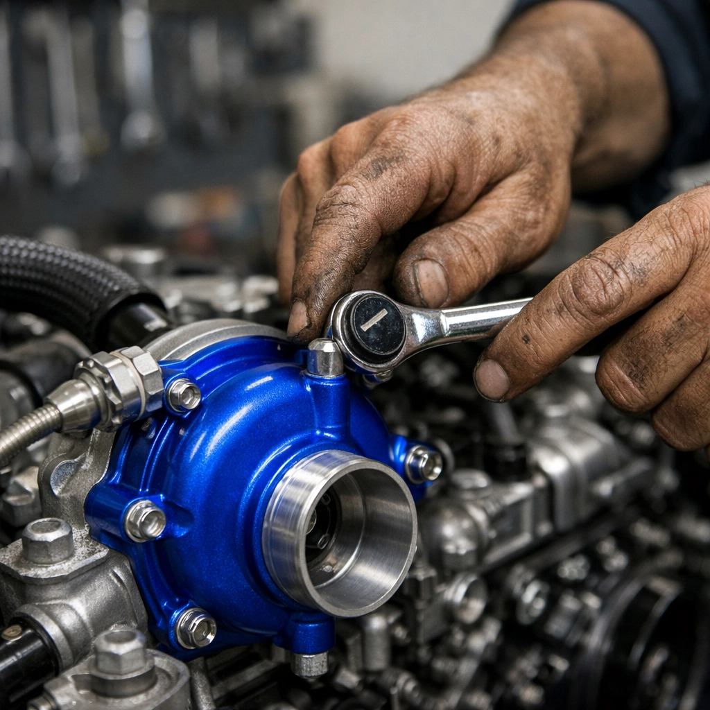 Mechanic's hands using a wrench on an engine, representing the tactical precision of the debt avalanche method.