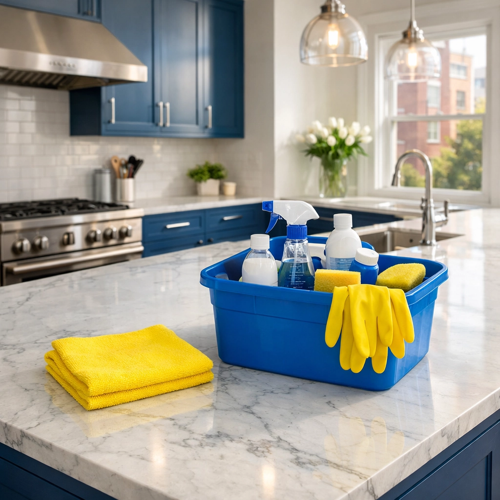 Sparkling Boston kitchen after a professional move-in cleaning service in Massachusetts.
