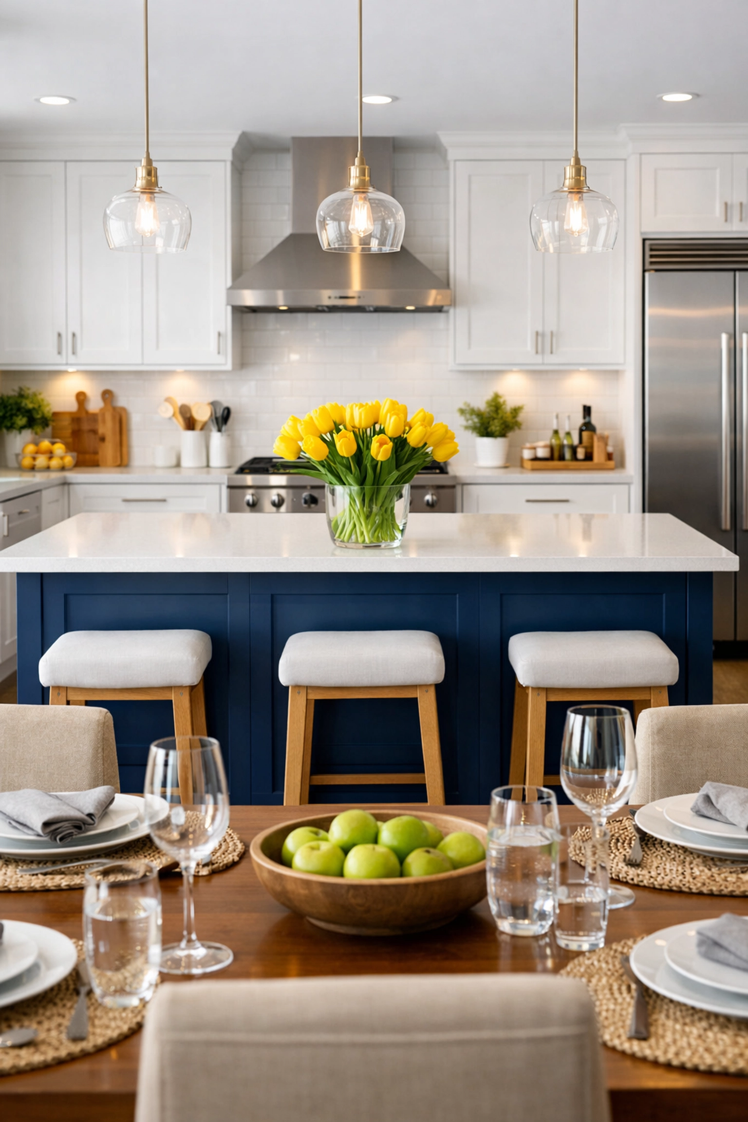 Immaculate open-concept kitchen in Lunenburg showcasing the results of scheduled house cleaning services.
