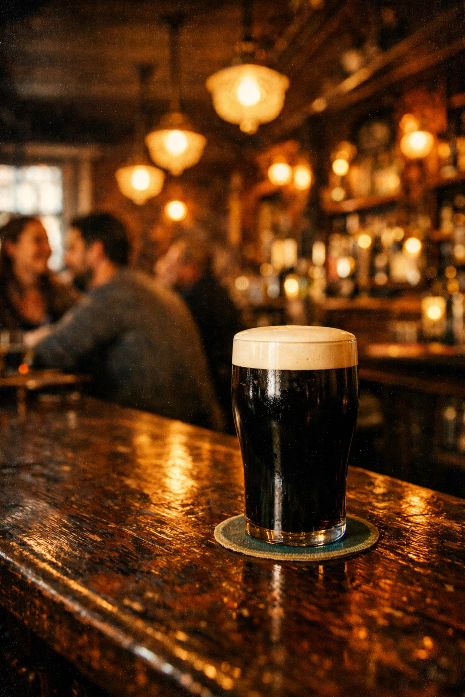 A cold pint of stout at a local Irish pub during the St. Patrick’s Day celebrations in Montreal.