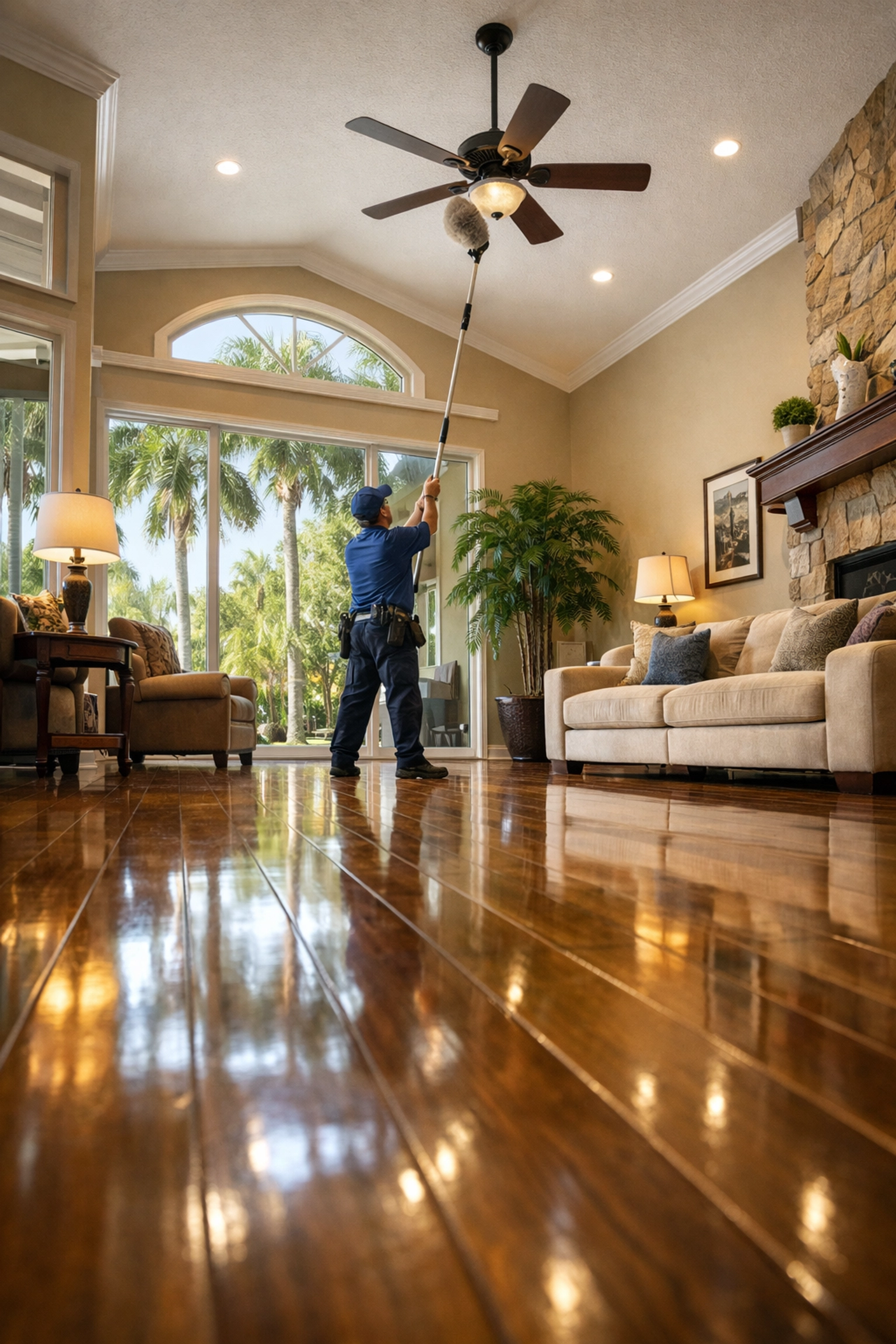 Professional top-to-bottom move in cleaning Orlando for high-ceiling living rooms.