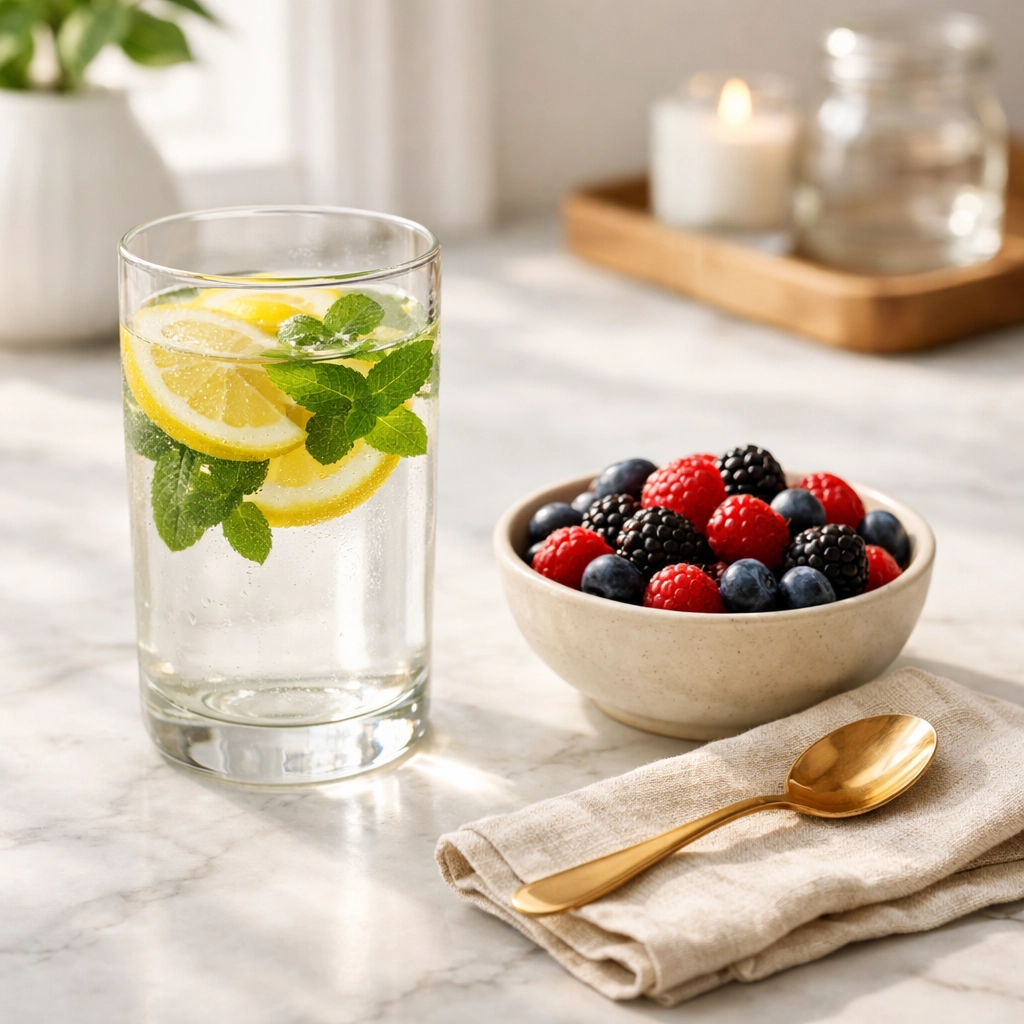 Healthy nutrition and hydration representing gut health support for sustainable weight loss in Delray Beach.