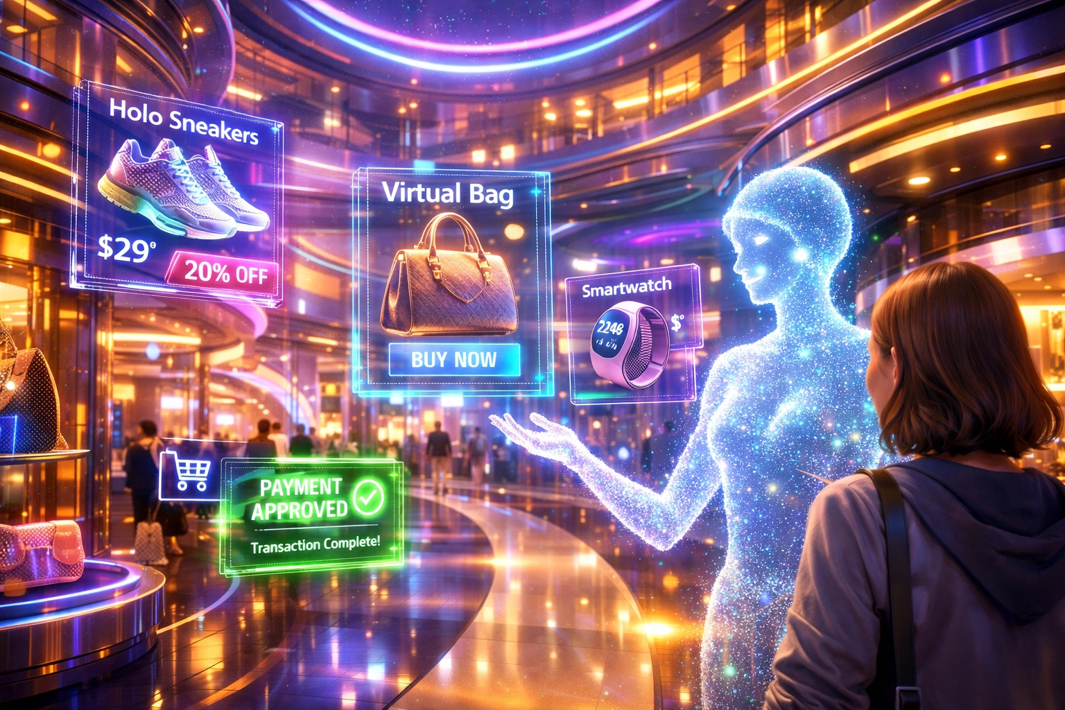 AI-powered metaverse shopping with crypto payments and virtual product displays