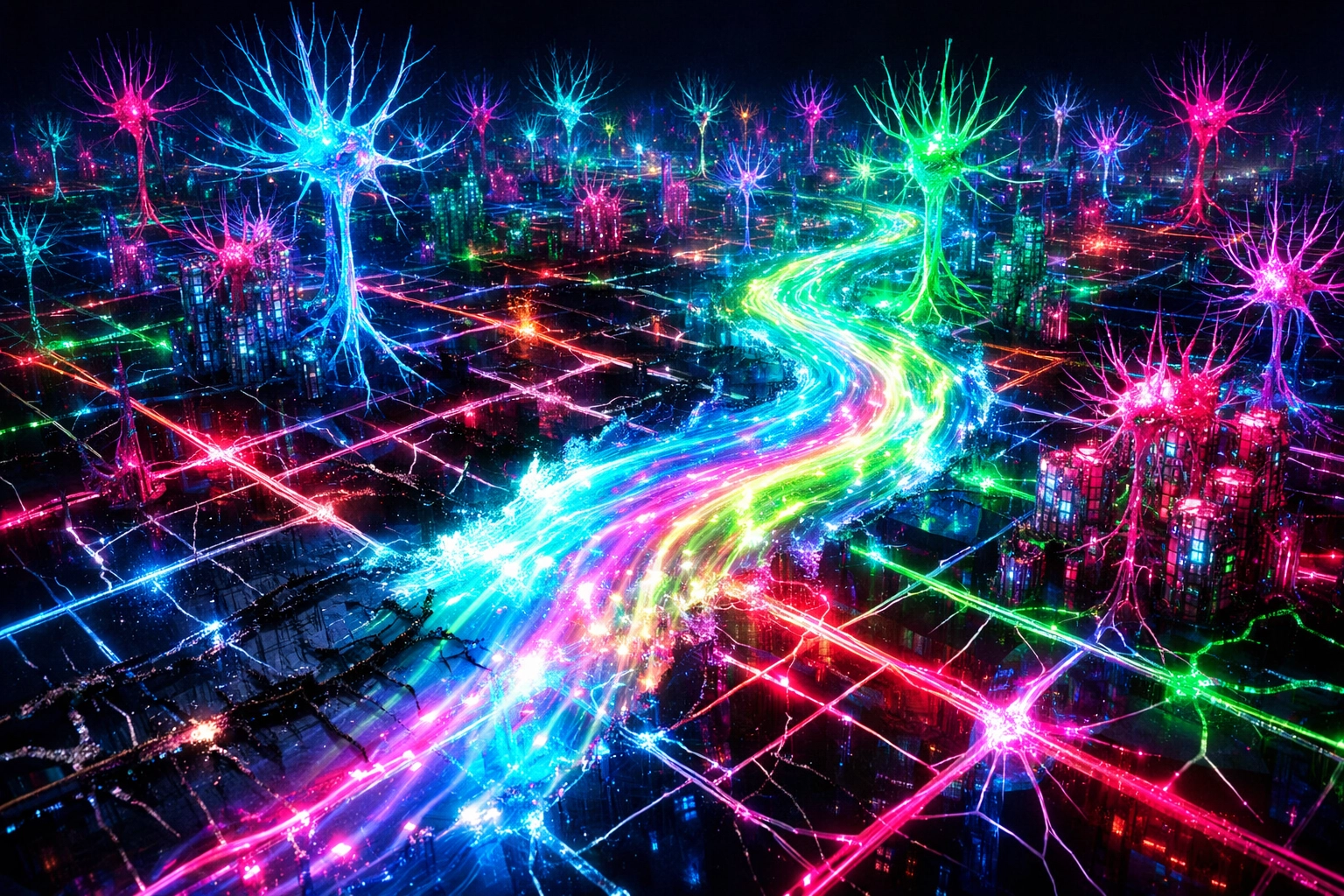 Healing neural pathways through nervous system regulation represented as a glowing network.