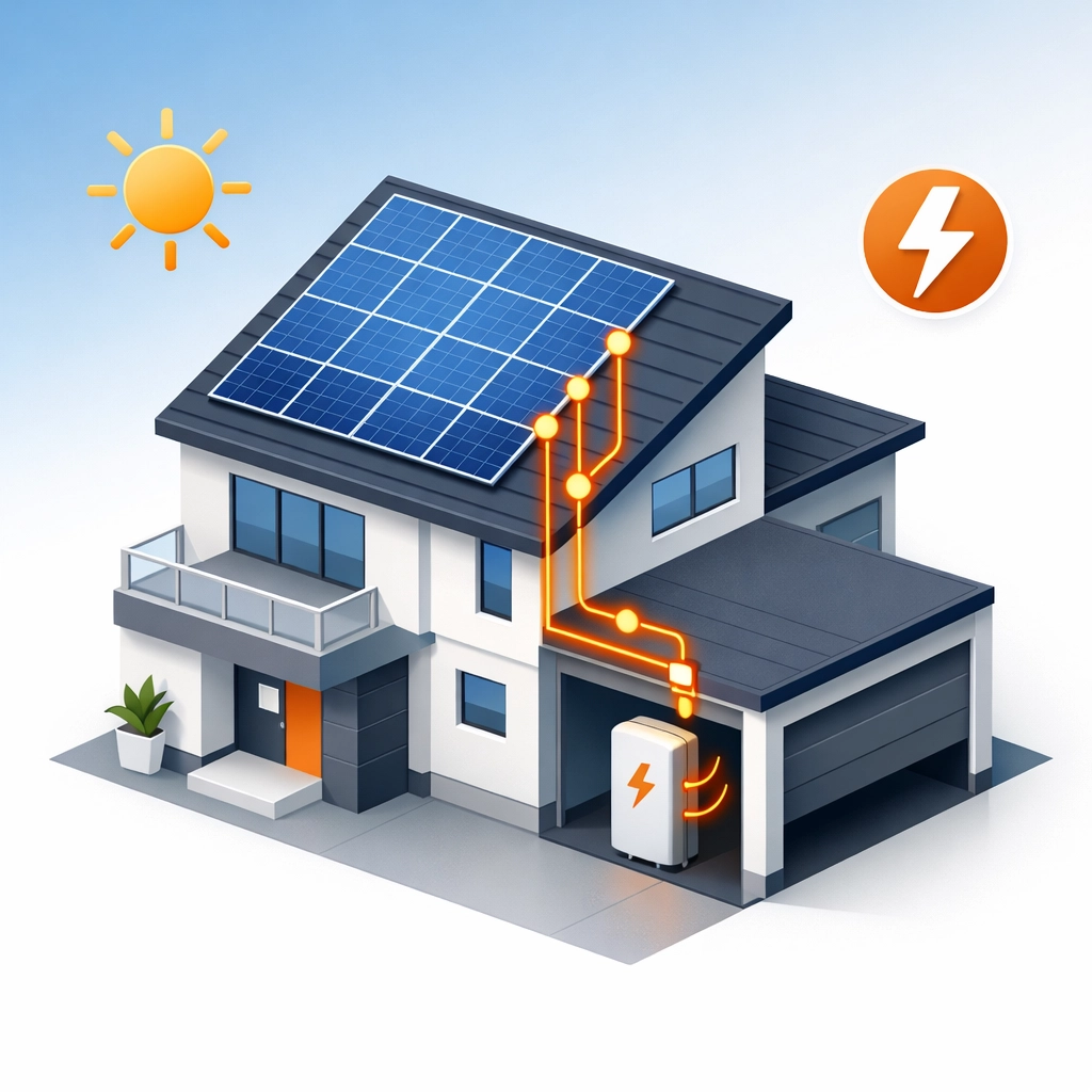 Modern home extension with solar panels and energy battery storage for eco-friendly living in Guildford.