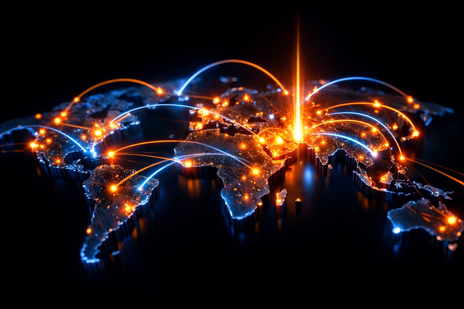 Global edge computing network with Dubai highlighted for faster web performance