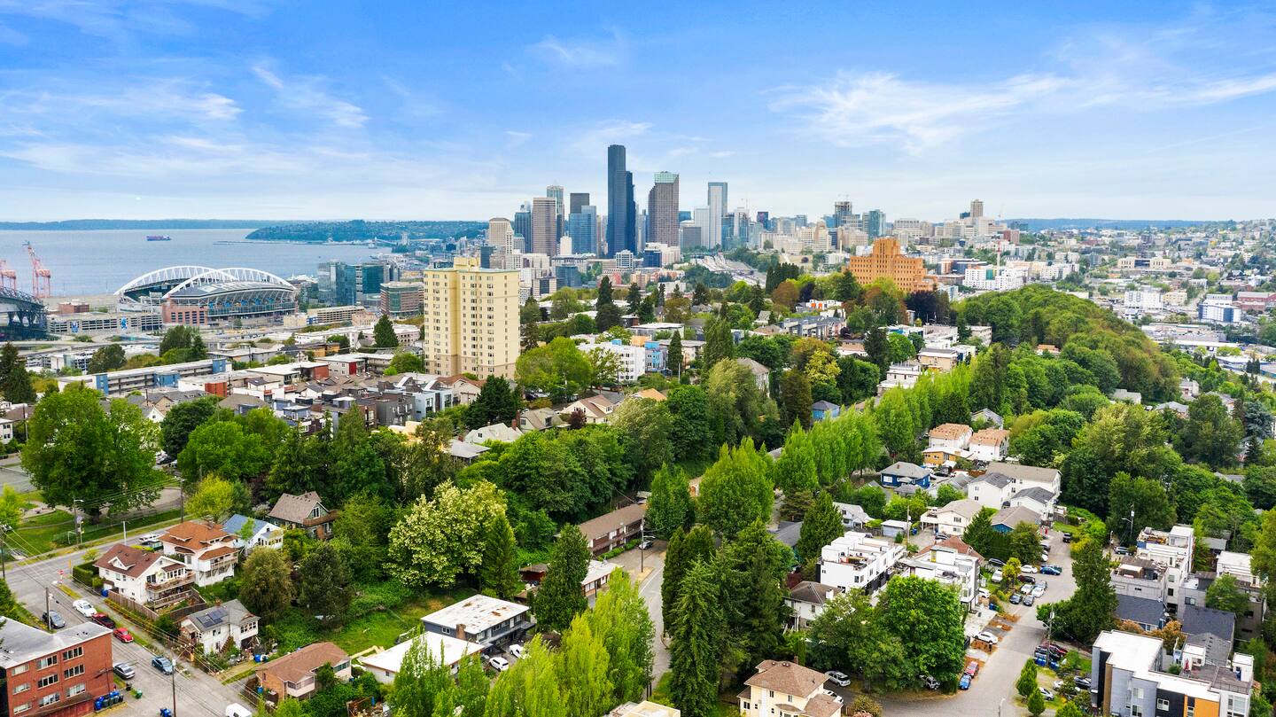 Aerial View of Central Seattle