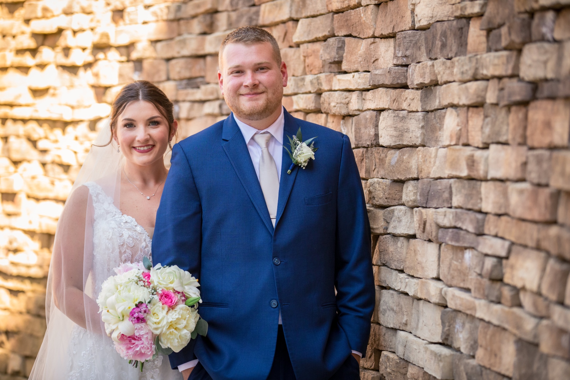 A bright, celebratory moment from their Bear Creek Mountain Resort wedding