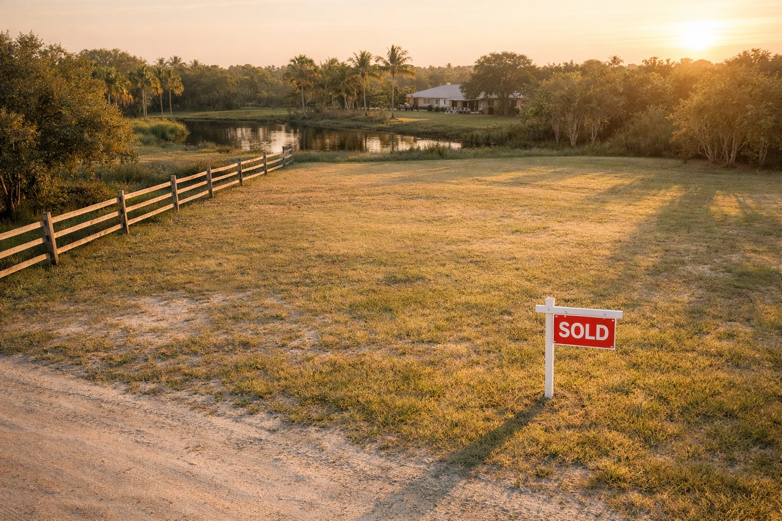 Sold Florida property with sign showing successful private cash land transaction
