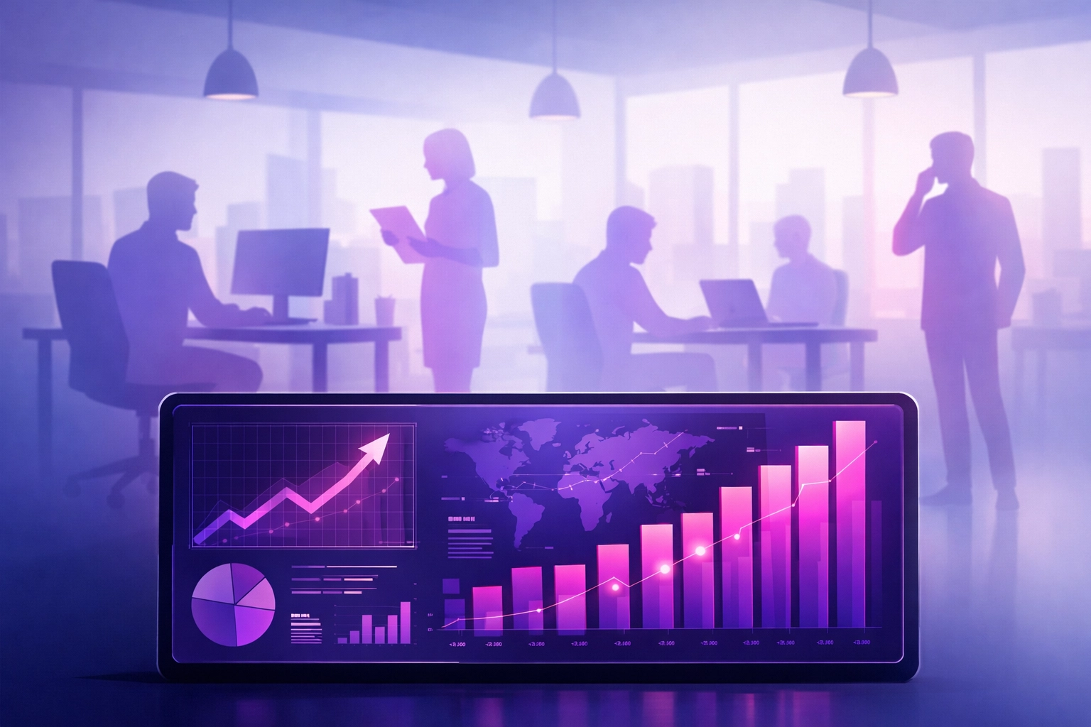 Infographic illustration of lost business productivity and the economic cost of domestic violence.