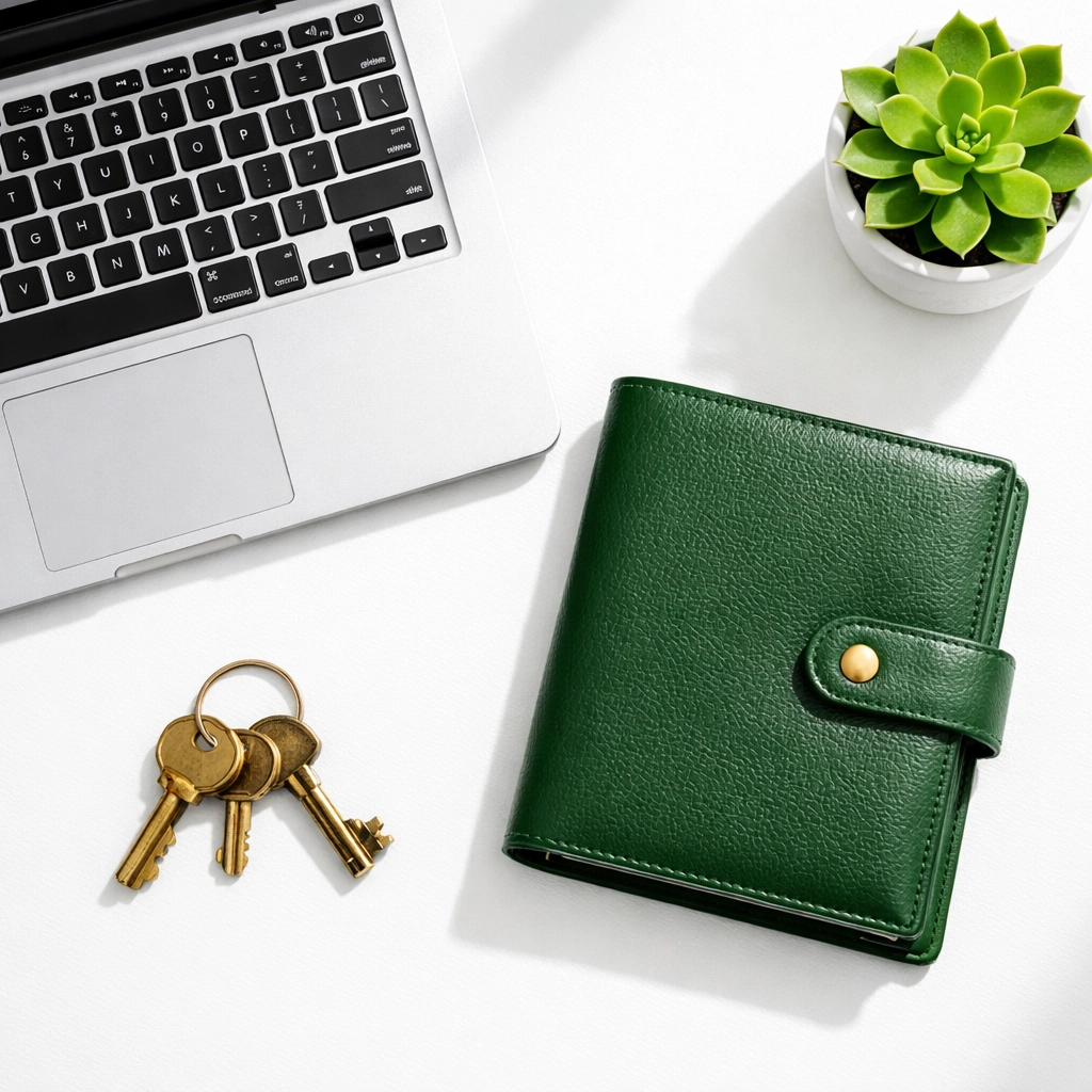 Professional desk layout representing a physical business office to improve local search visibility.