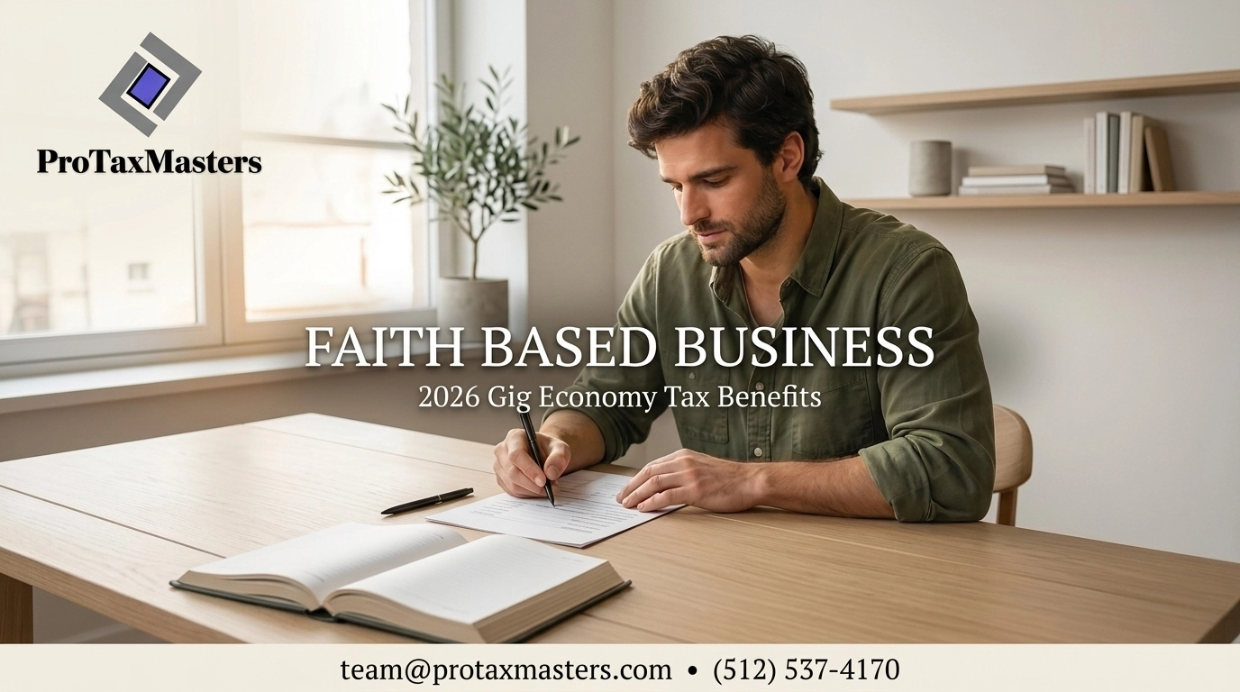 Small business tax services for a home office entrepreneur navigating 2026 gig economy tax benefits.