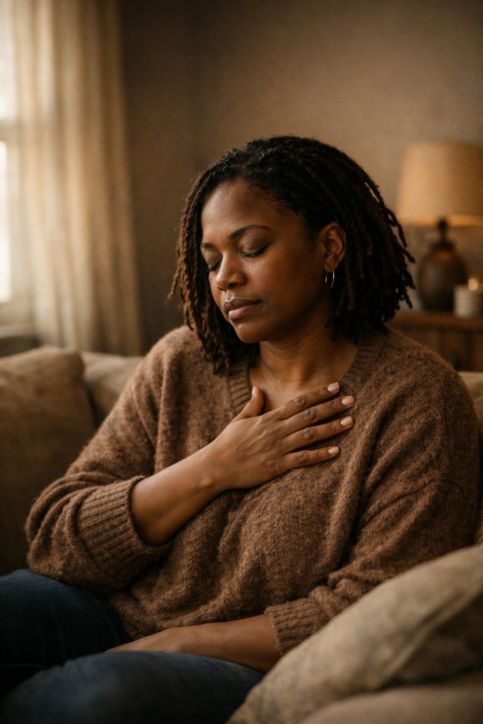Black woman experiencing emotional burden of the Strong Black Woman schema
