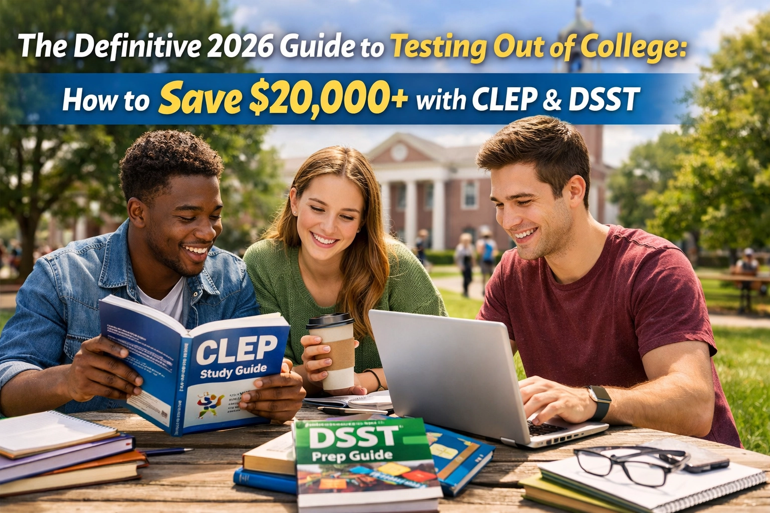 [HERO] The Definitive 2026 Guide to Testing Out of College: How to Save $20,000+ with CLEP & DSST (1x1, center safe zone; text within safe zones)