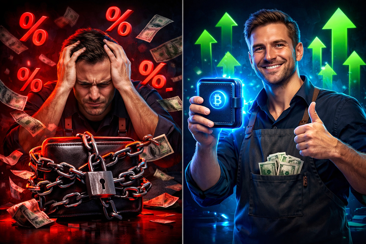 Traditional crypto payment processors with high fees versus self-custody crypto POS fee savings