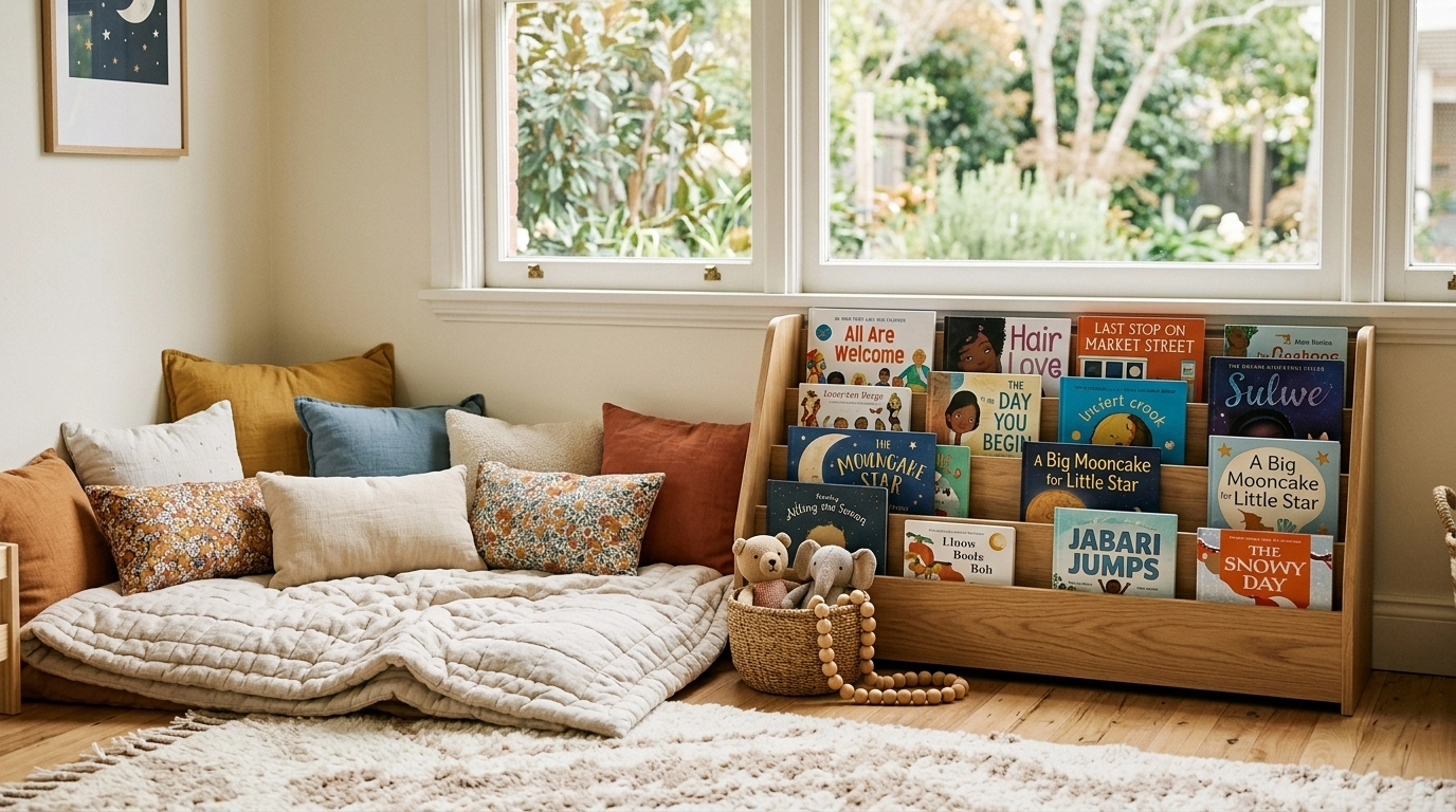 child-at-colorful-bookshelf-project-library