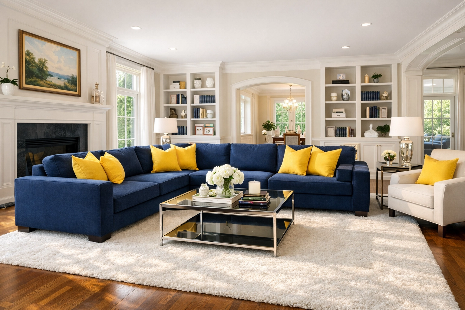 Spotless Wellesley living room featuring perfectly dusted surfaces from expert deep cleaning services.