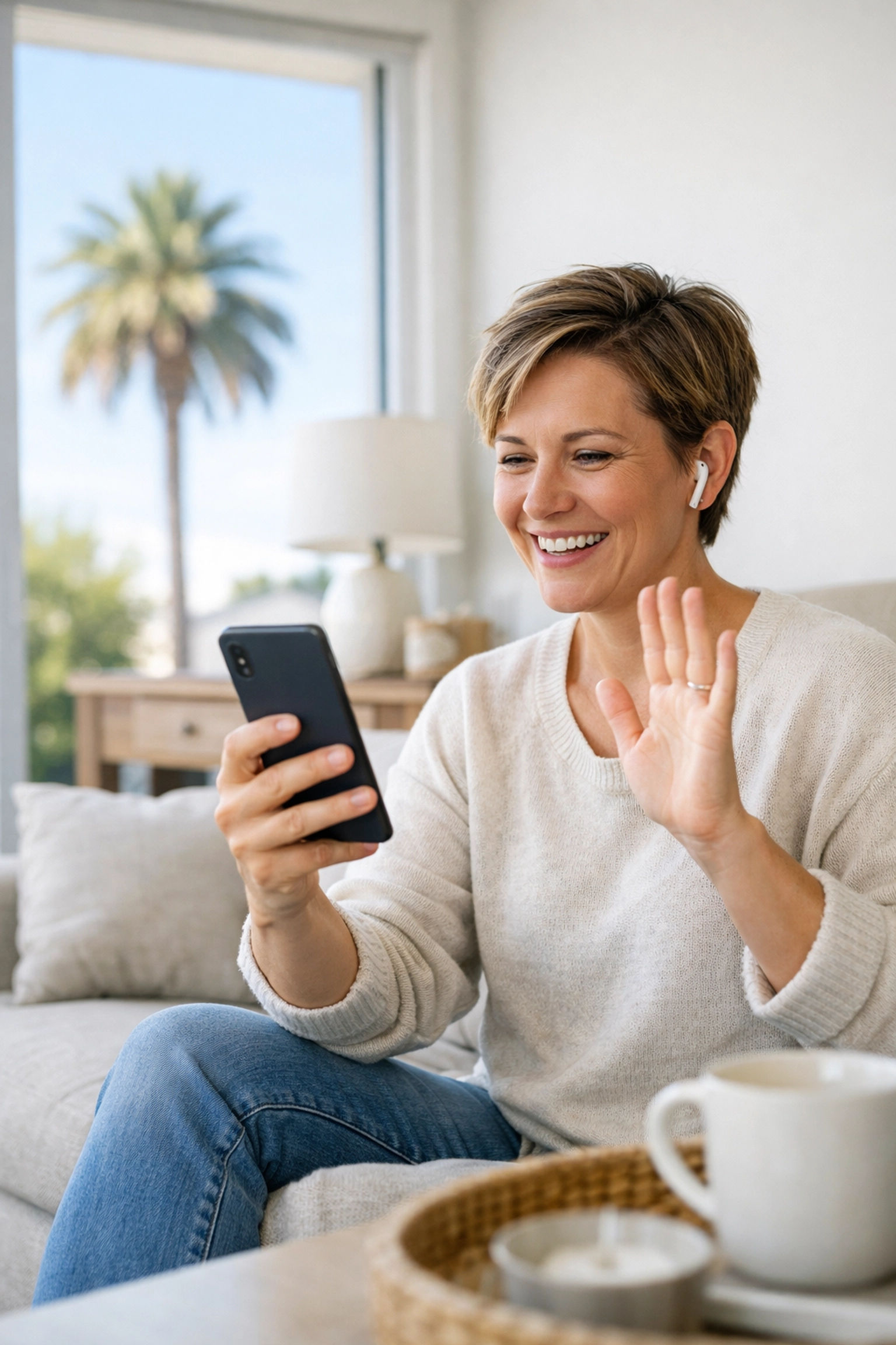Patient in California attending a virtual consultation with an online weight loss doctor.