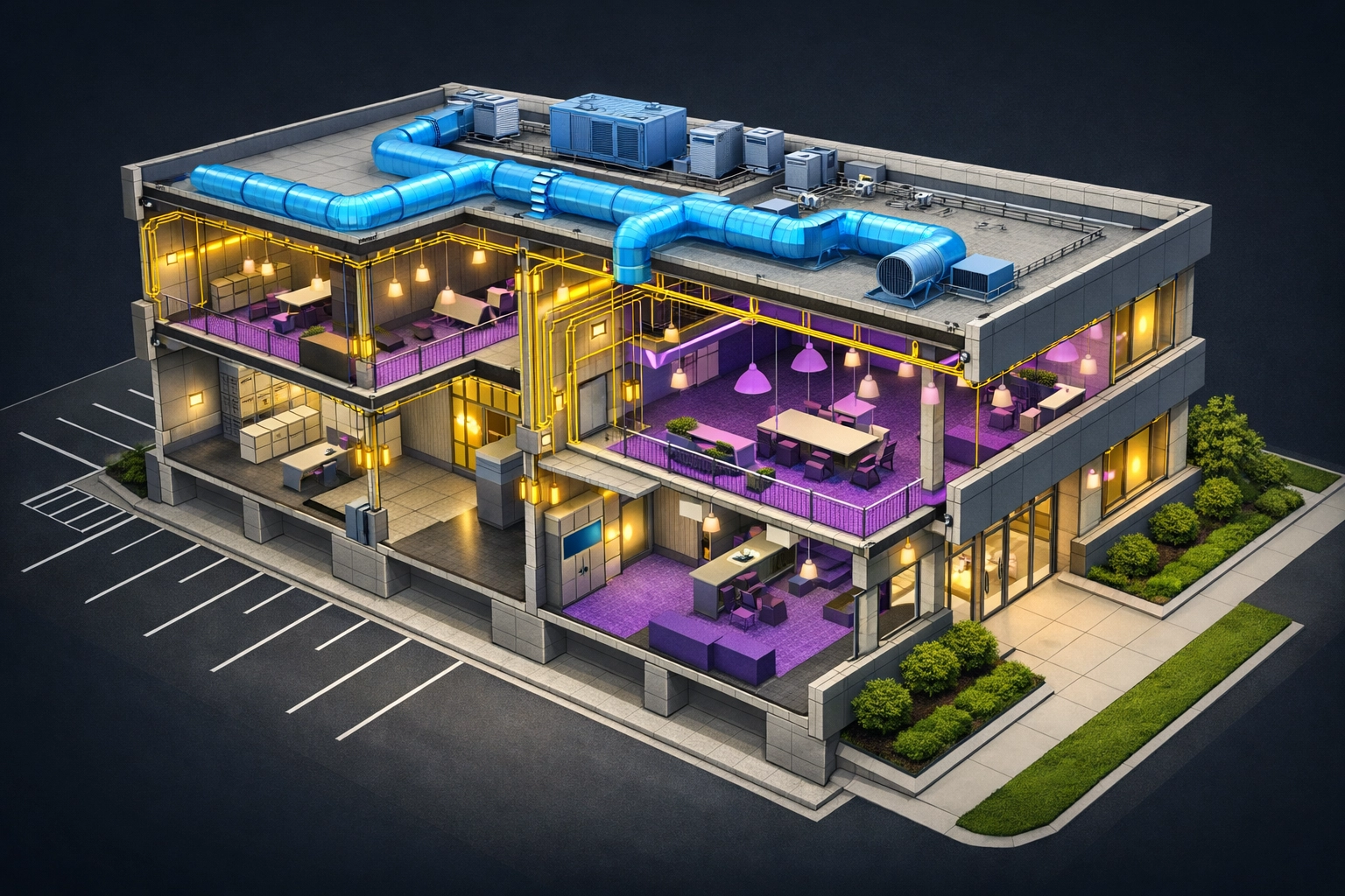 Cost segregation study illustration of commercial building components for bonus depreciation