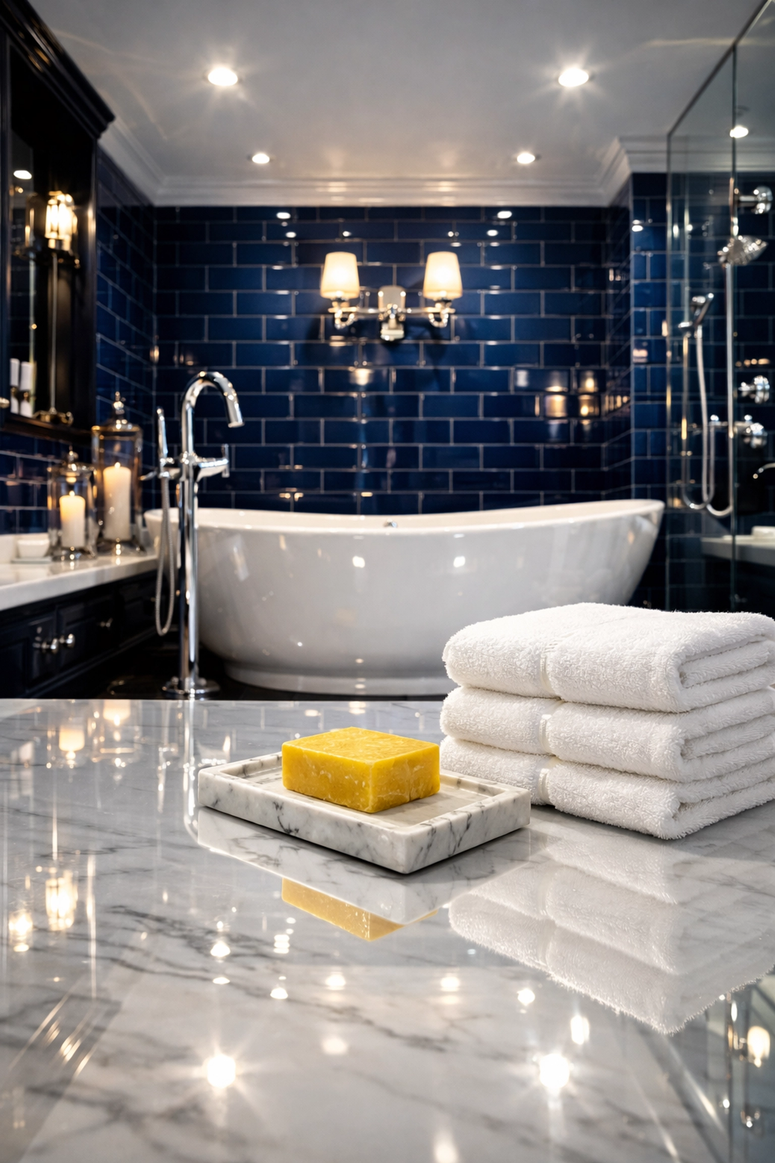 A deep cleaned luxury bathroom reflecting the best residential cleaning Massachusetts quality.