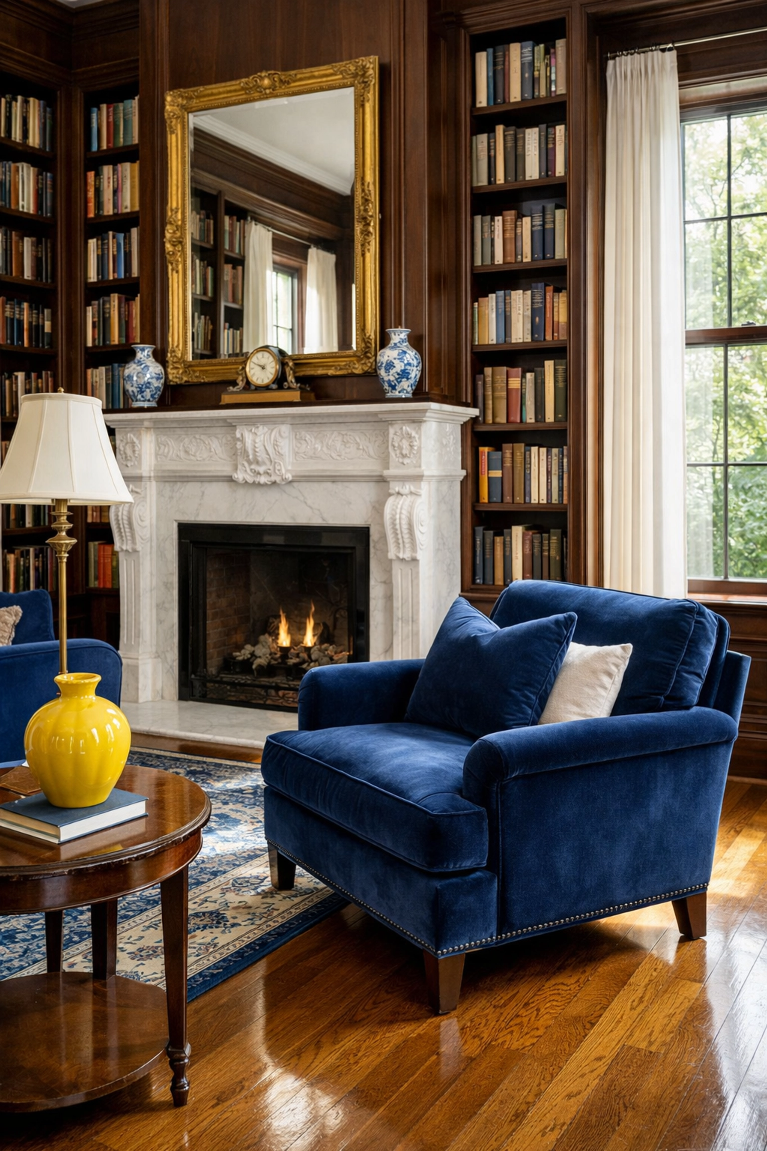 A spotless home library in Worcester MA, perfectly prepped with a professional deep cleaning Worcester service.