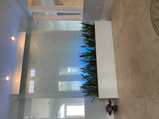 Waterwall Installation with Snake Plants