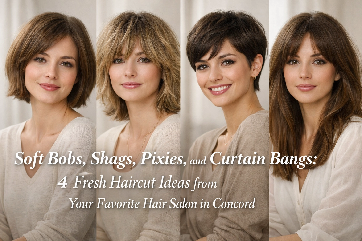 [HERO] Soft Bobs, Shags, Pixies, and Curtain Bangs: 4 Fresh Haircut Ideas from Your Favorite Hair Salon in Concord