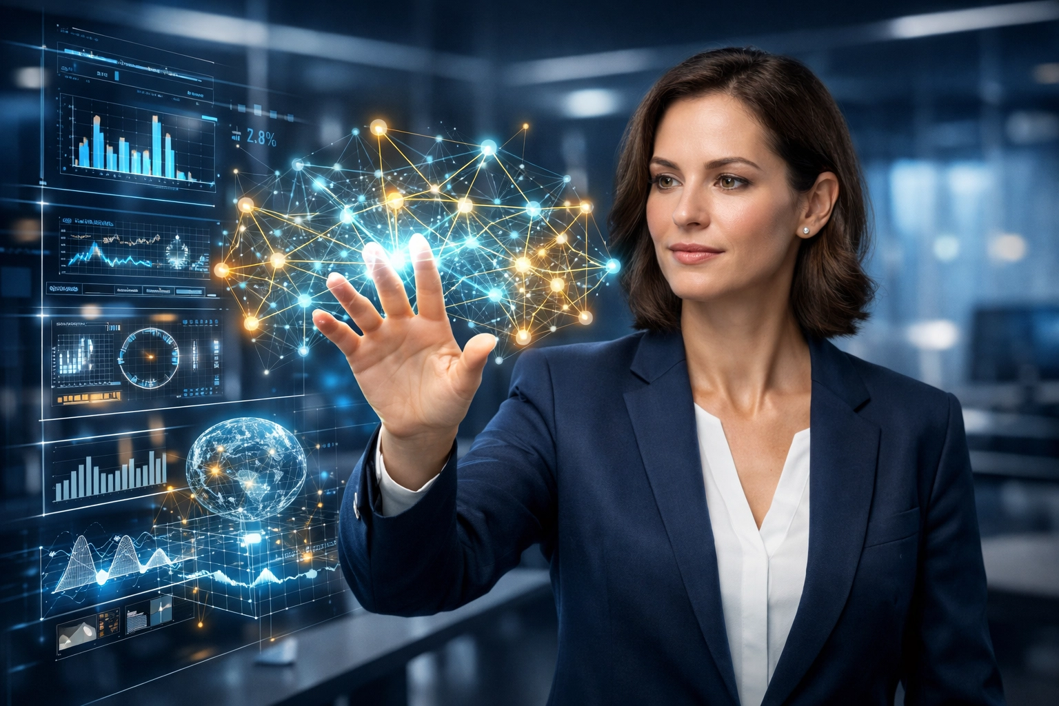 Interaktion mit KI-Schnittstellen zur Stärkung der AI Literacy im modernen Unternehmen.