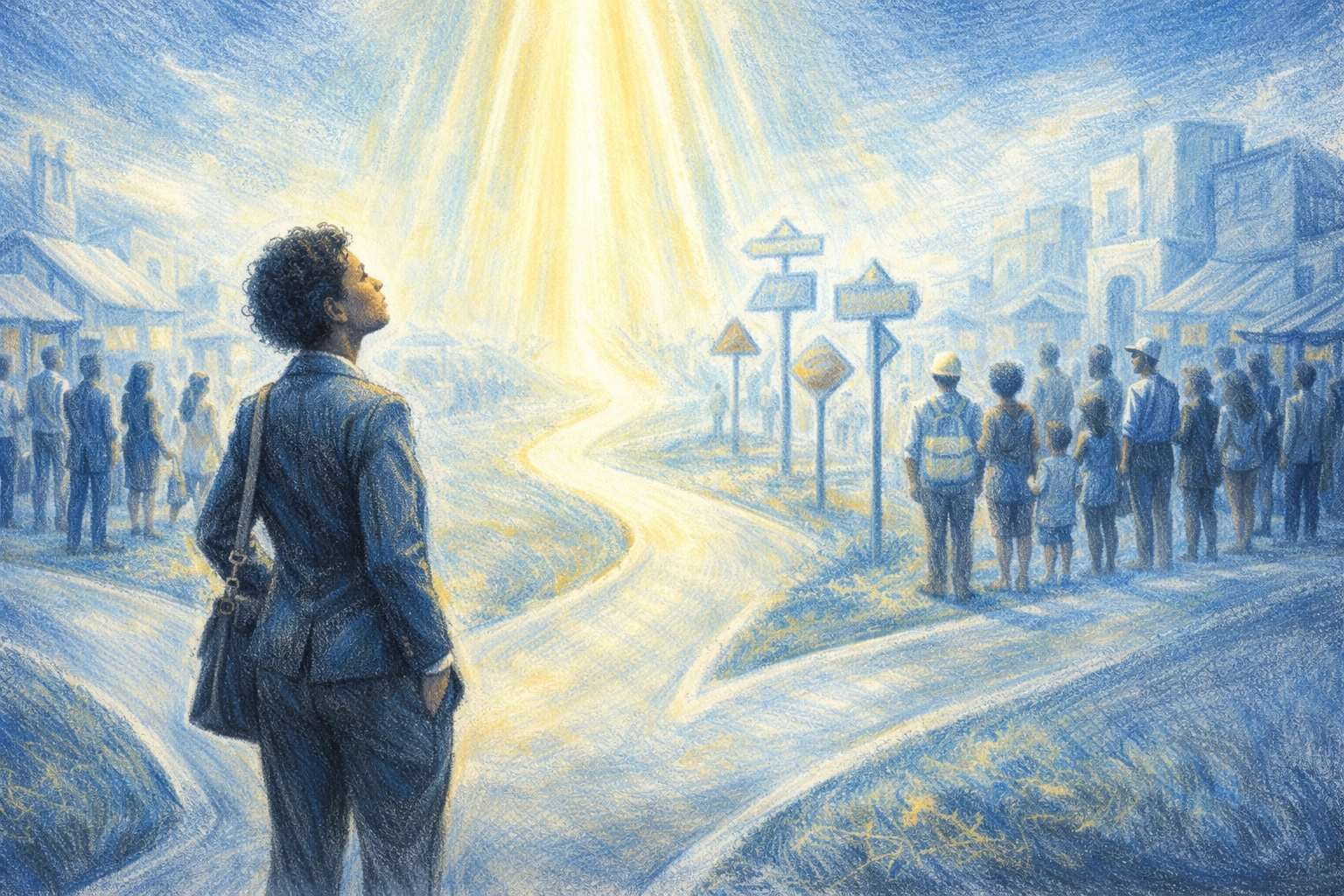 Business leader at crossroads receiving spiritual guidance for marketplace ministry in Memphis