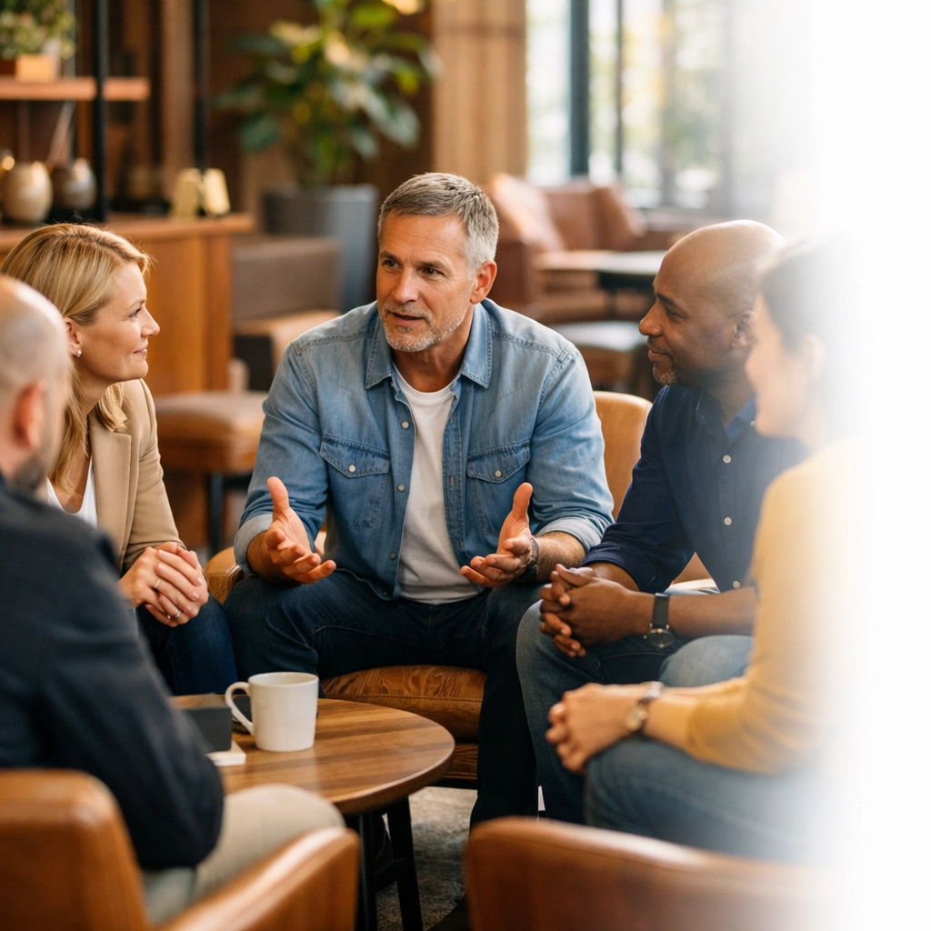 A supportive business mastermind group for sober founders sharing experiences and professional strategy.