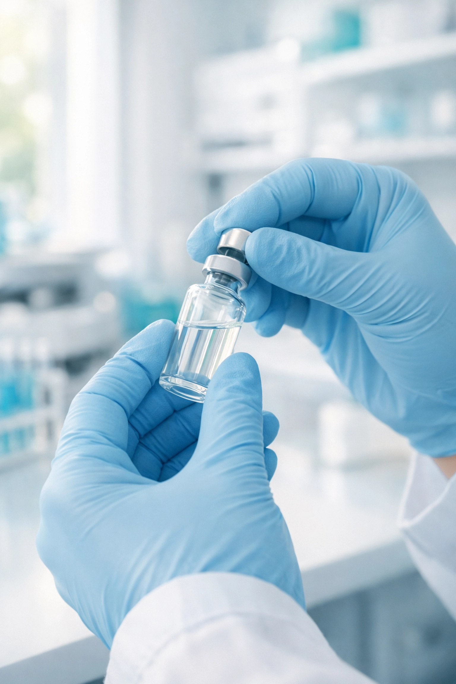 Clinical professional ensuring behavioral health compliance through secure drug testing procedures.