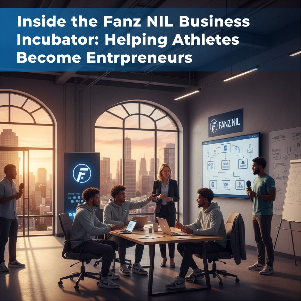 Fanz NIL Business Incubator hero banner illustrating athlete entrepreneurship