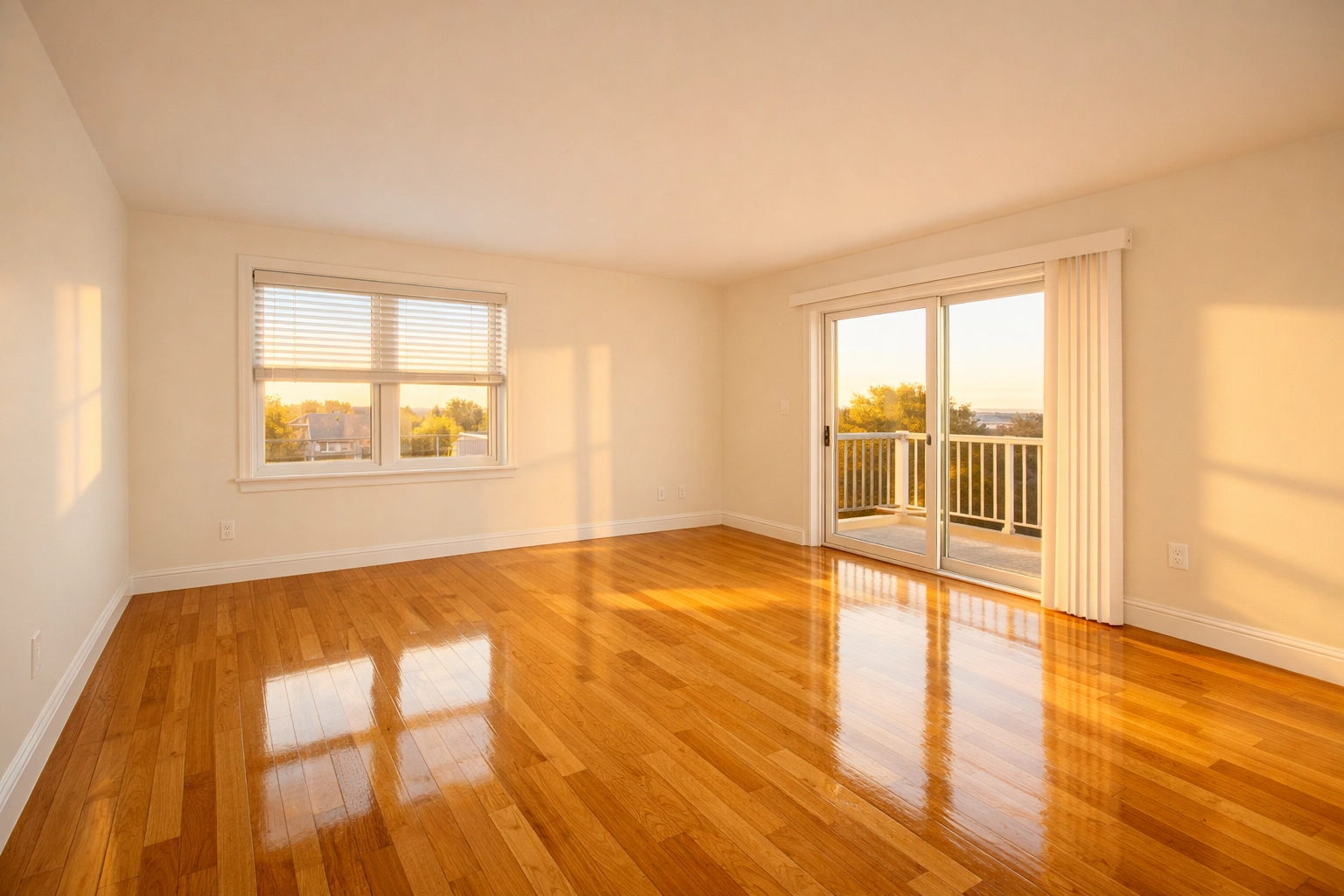 Move-in ready apartment with clean floors and freshly painted walls