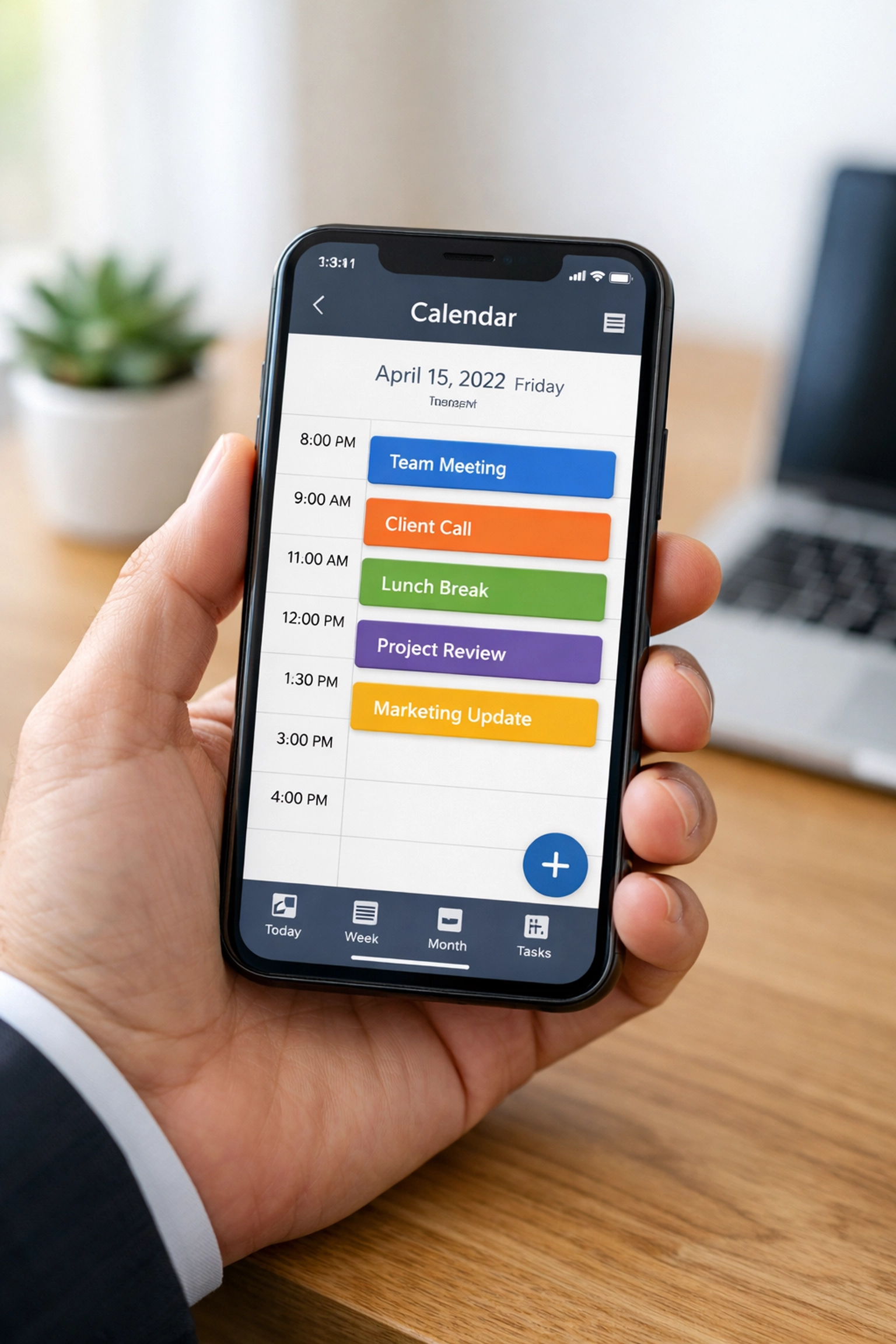 A smartphone displaying automated appointment reminders via a business CRM setup.