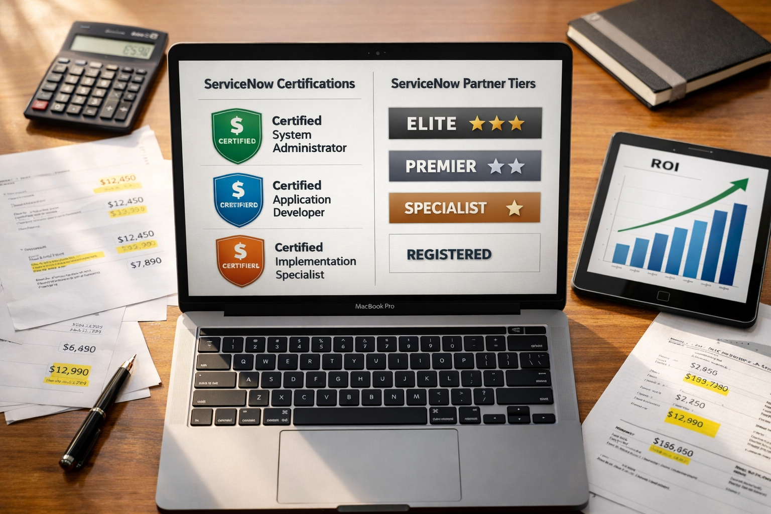 ServiceNow implementation partner certification comparison with ROI analysis documents