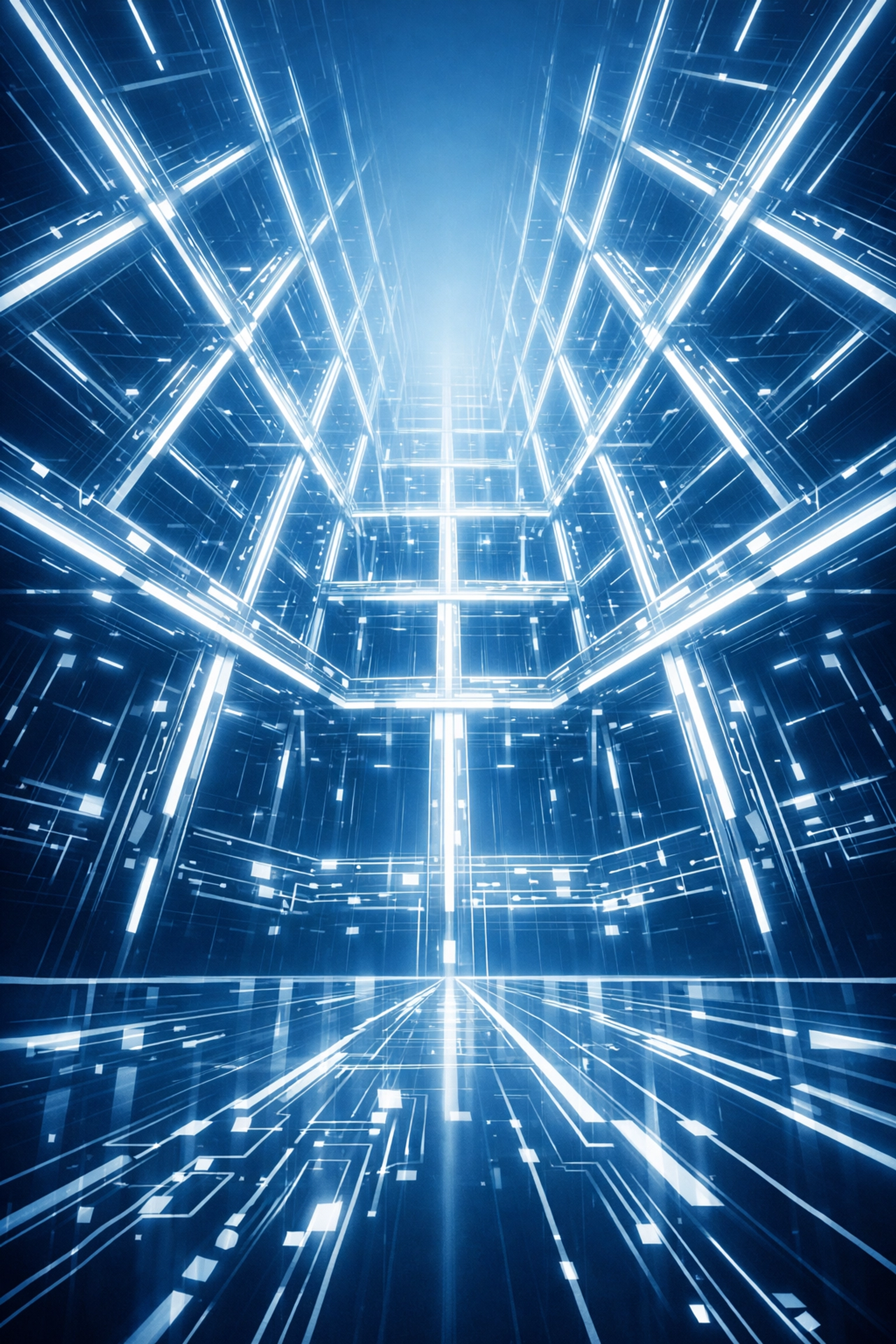 A glowing digital lattice symbolizing a scalable and reliable foundation for business process automation strategy.
