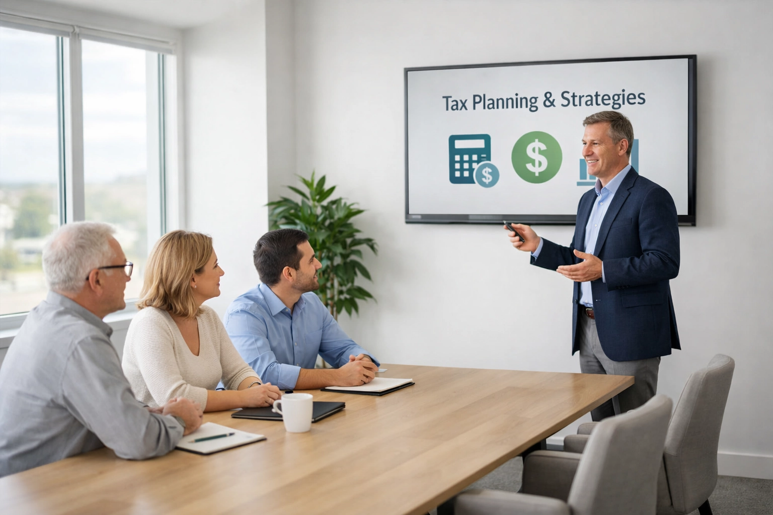 Tax professional presenting audit protection benefits to clients