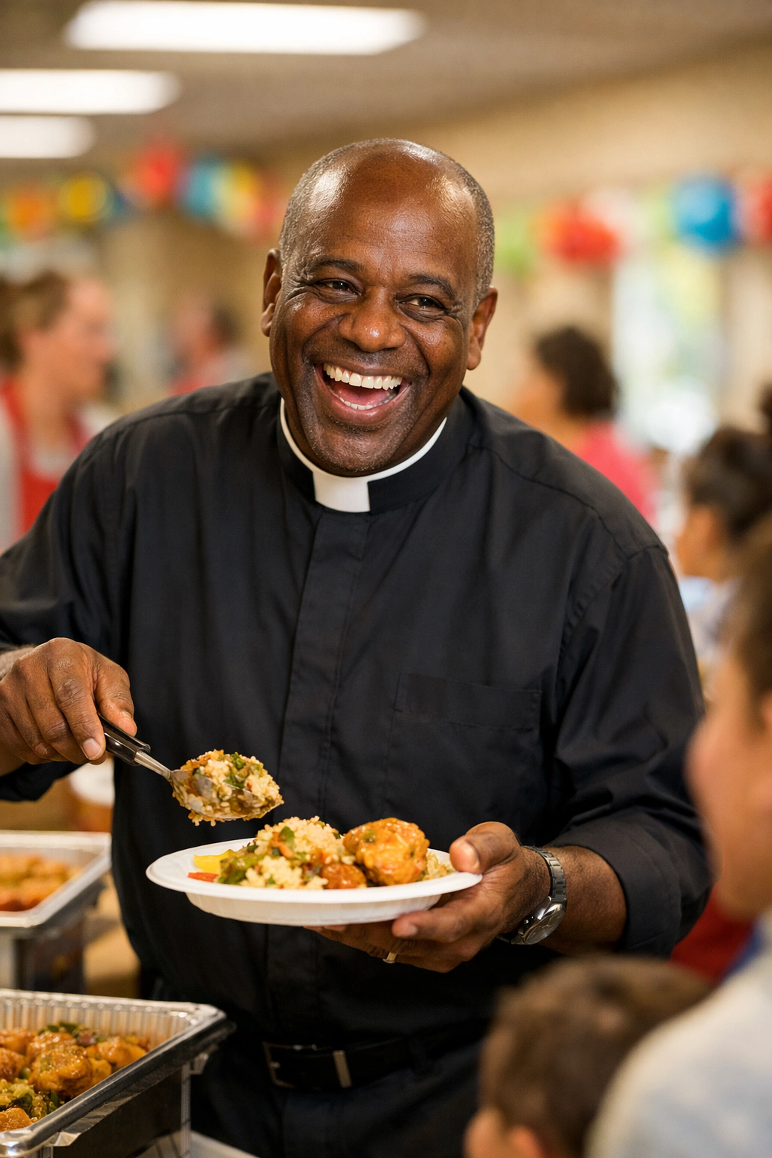 African pastor in a clerical collar serving his neighbors, demonstrating the impact of in-situ pastoral formation.