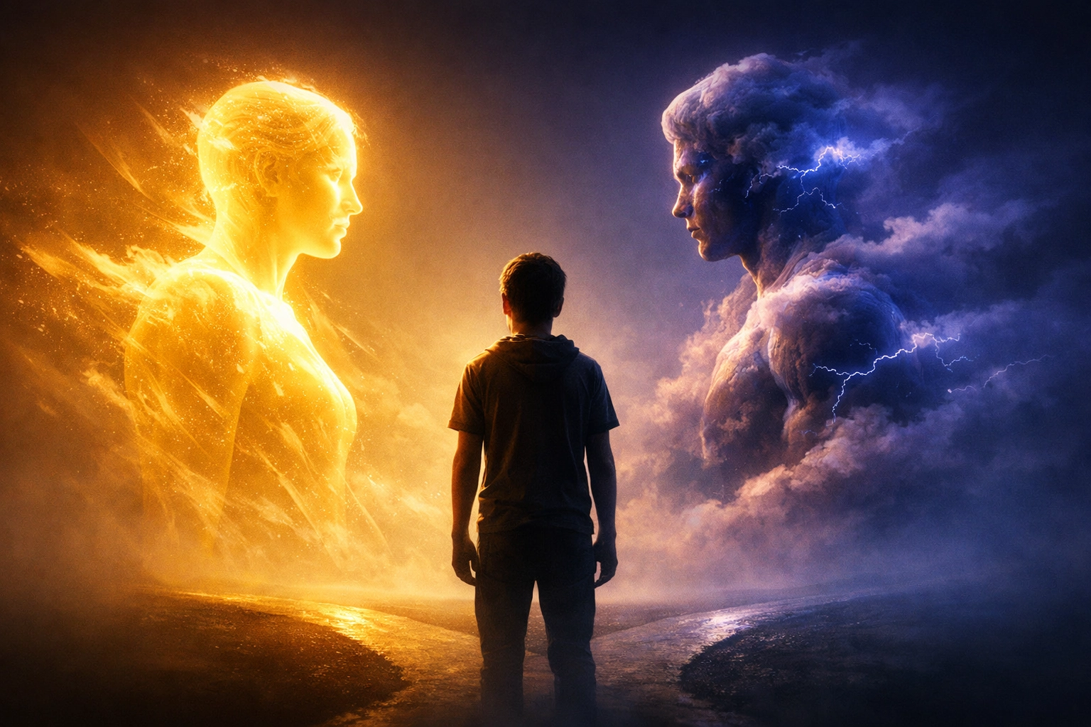 Joy versus Anxiety battle in Inside Out 2 - teenager choosing between peace and worry