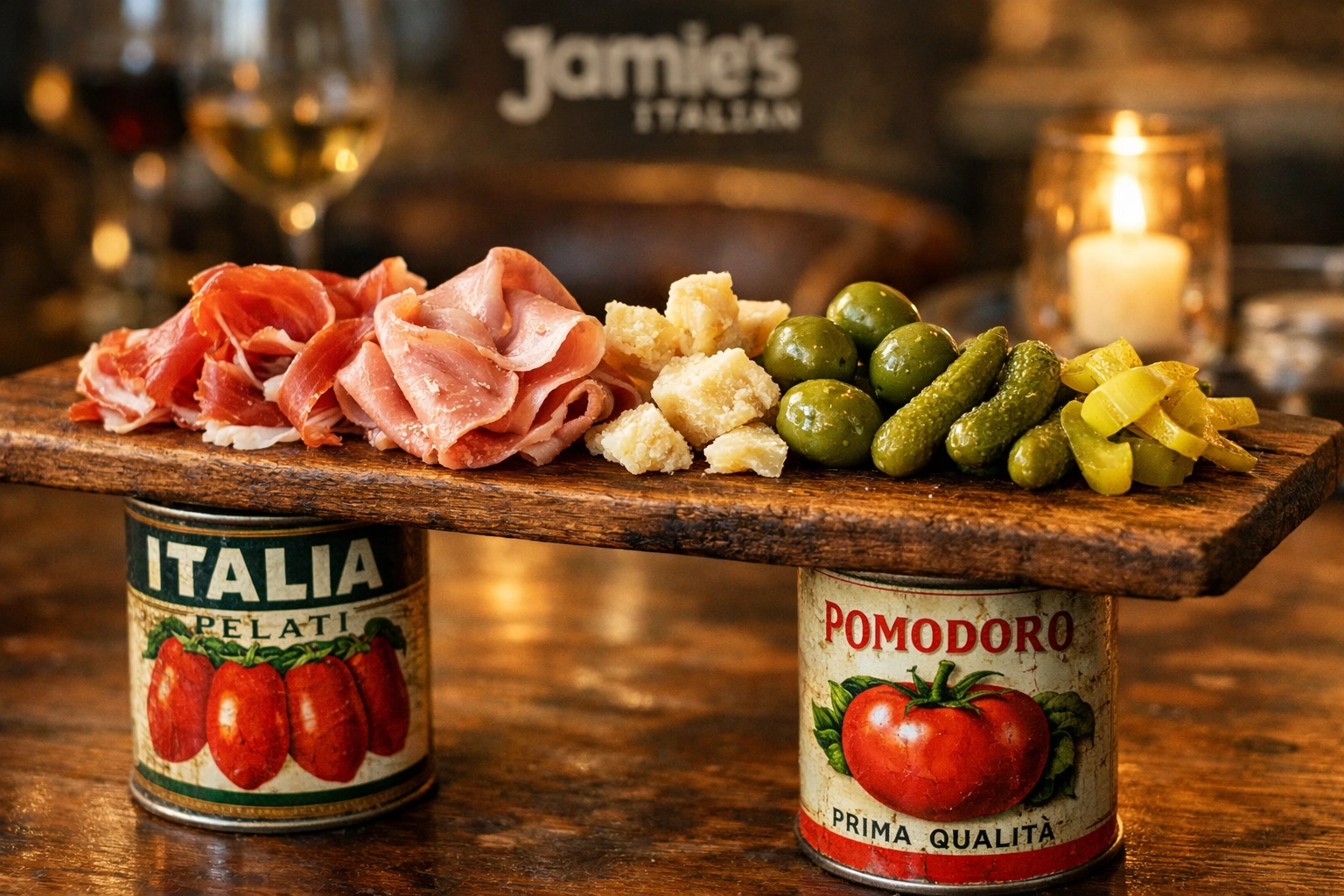 Jamie's Italian meat plank specialty lunch dish on Royal Caribbean's Navigator of the Seas.