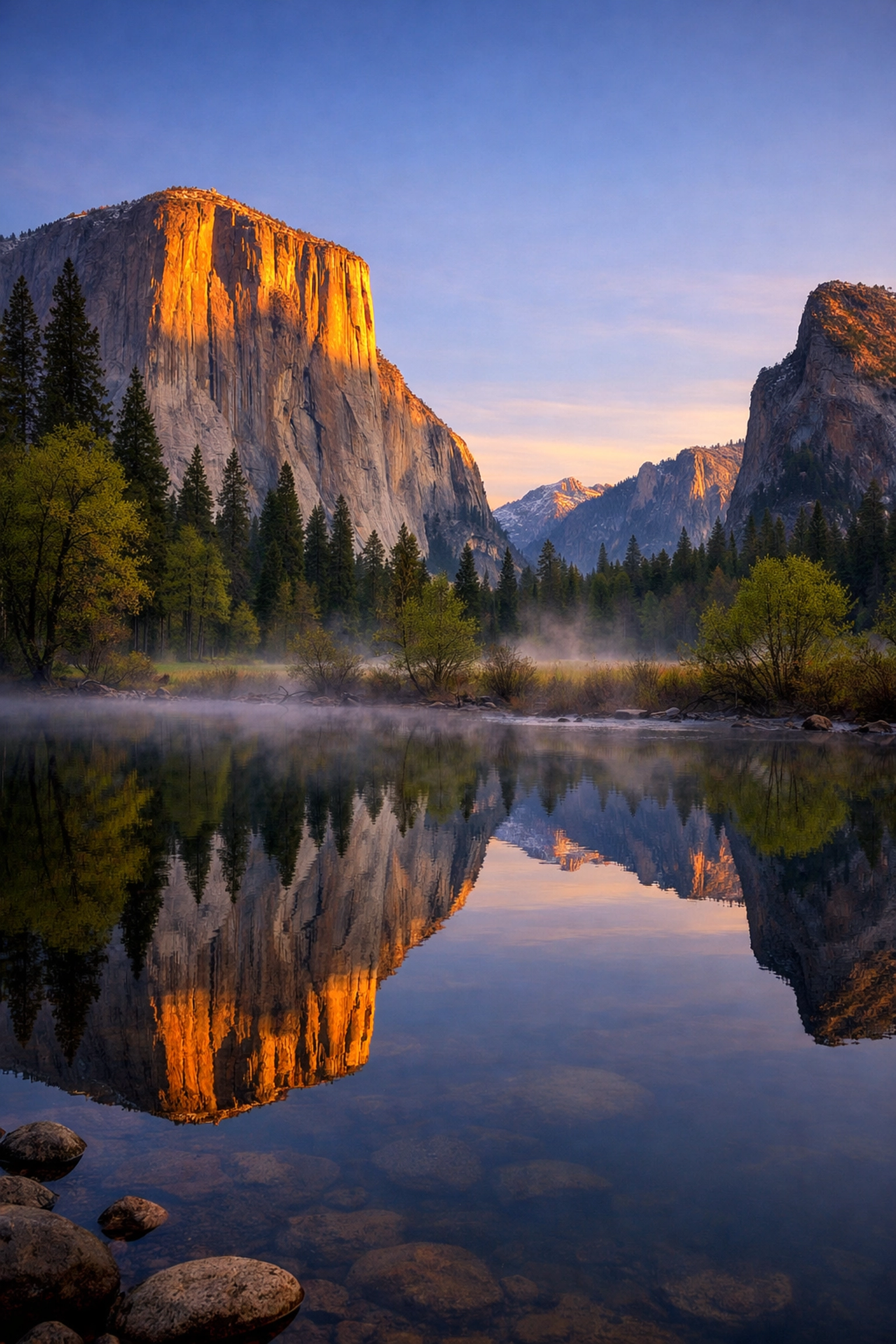 Fine art landscape of Yosemite National Park at dawn, illustrating high-end photography skills and gear.