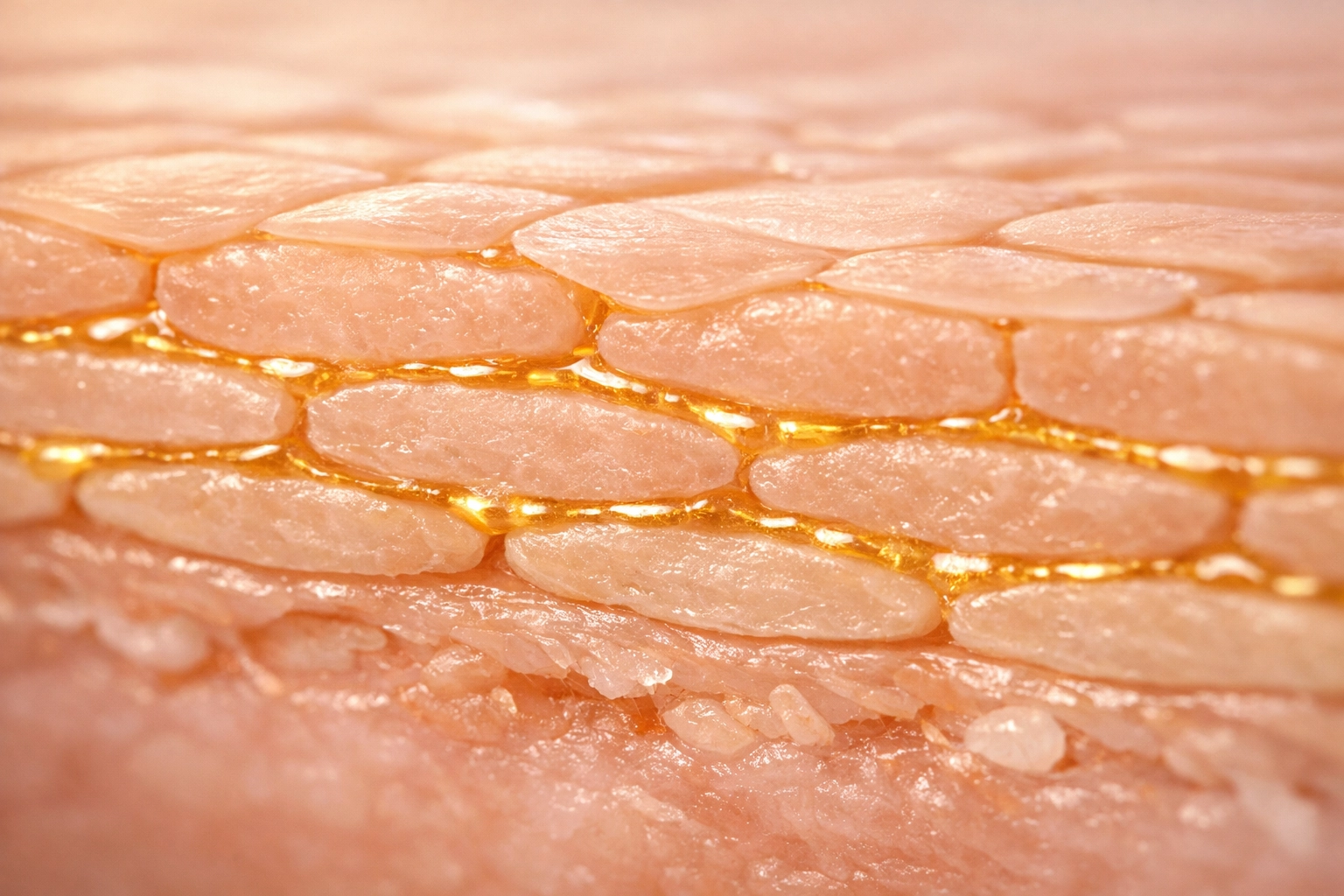 Cross-section view of skin layers showing lipid barrier structure and skin-compatible lipids